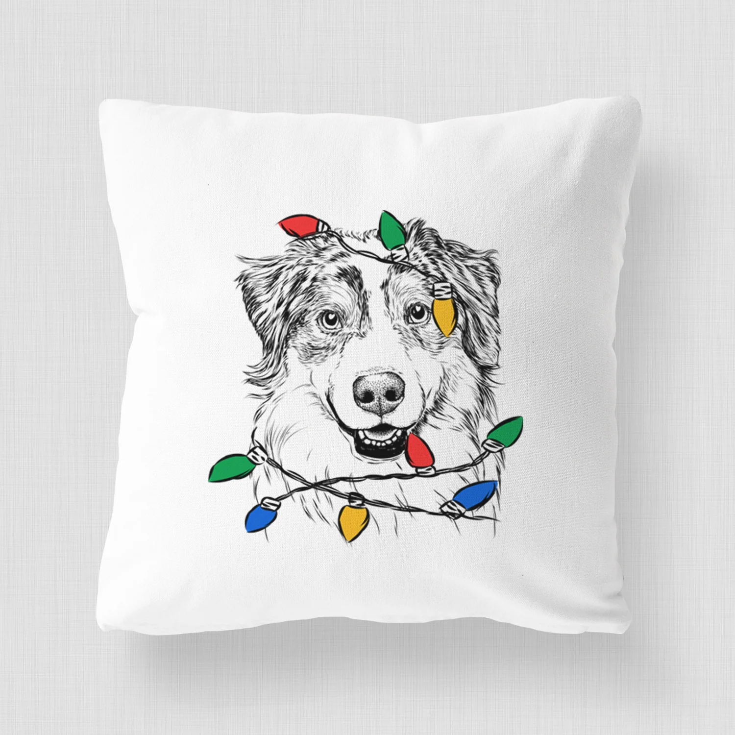 Aonghus the Australian Shepherd - Throw Pillow Cover - Image 4