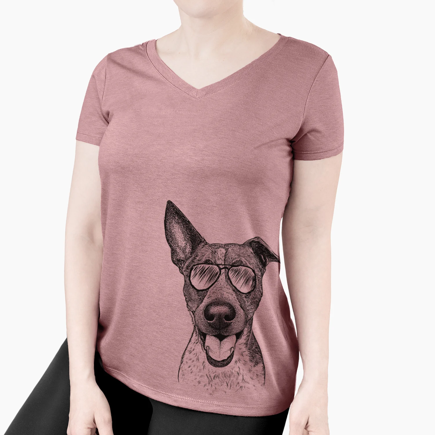 Aviator Amigo the Heeler Mix - Women's V-neck Shirt - Image 4