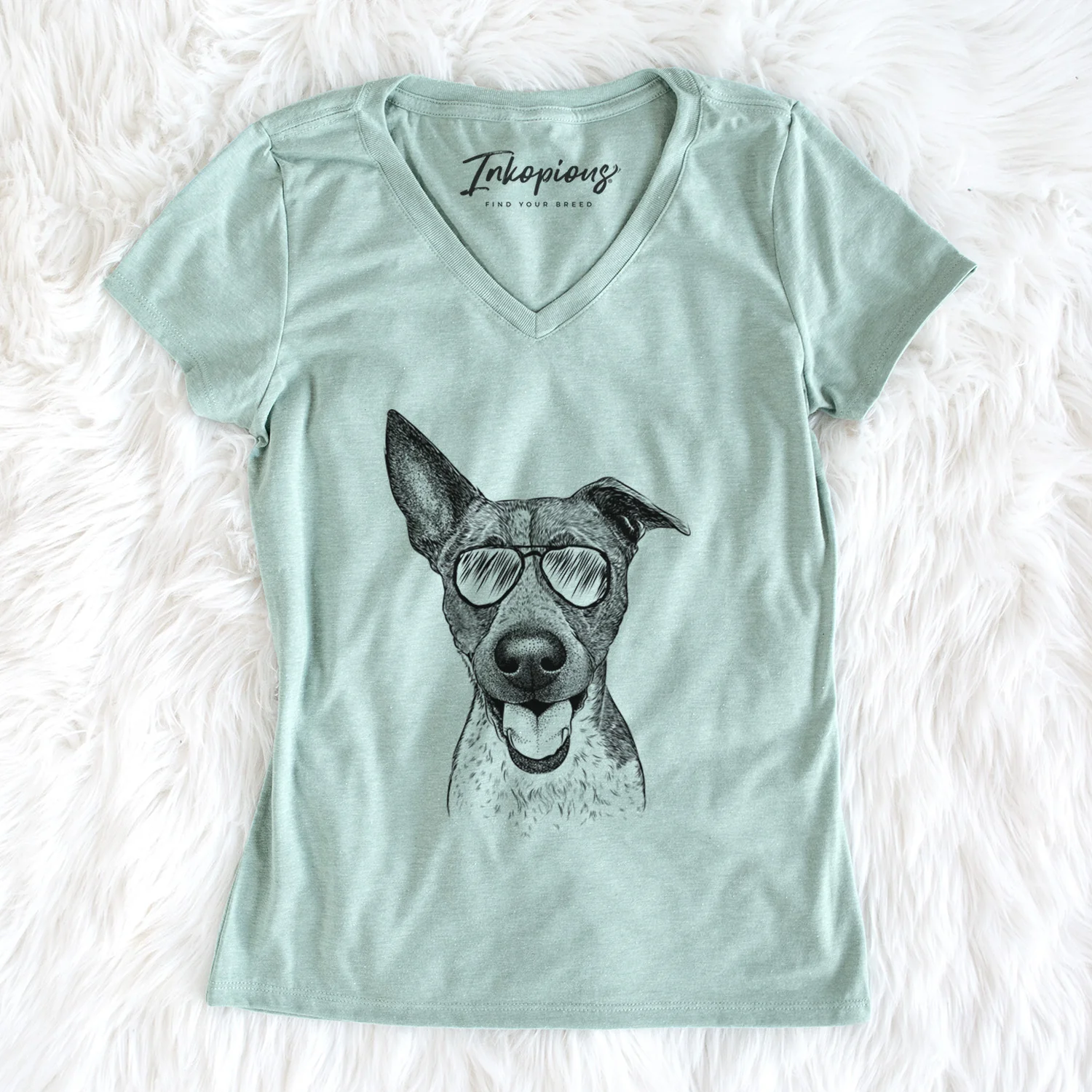 Aviator Amigo the Heeler Mix - Women's V-neck Shirt - Image 5