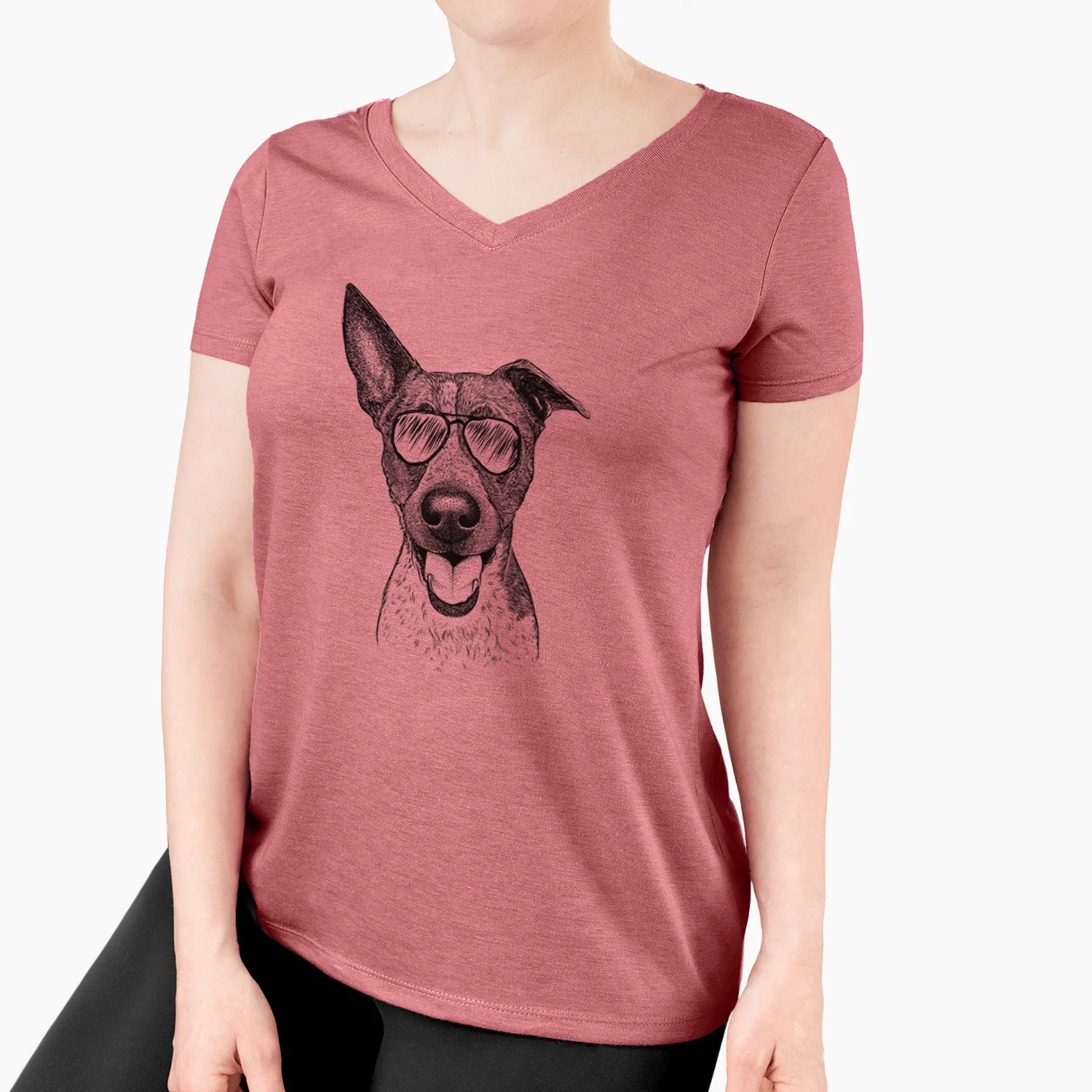Aviator Amigo the Heeler Mix - Women's V-neck Shirt - Image 7
