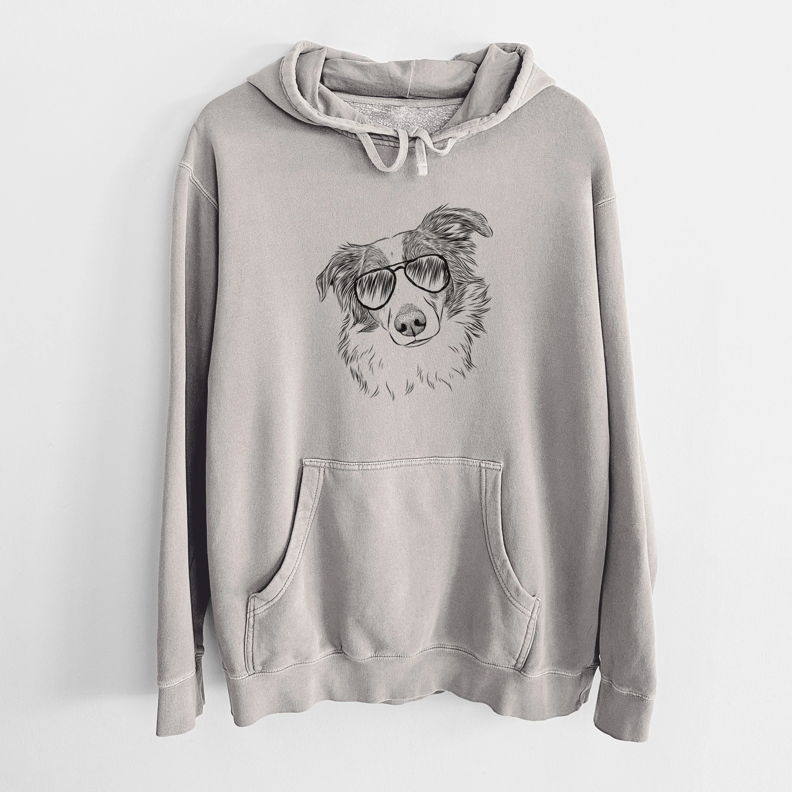 Aviator Cyclone the Australian Shepherd - Unisex Pigment Dyed Hoodie - Image 5