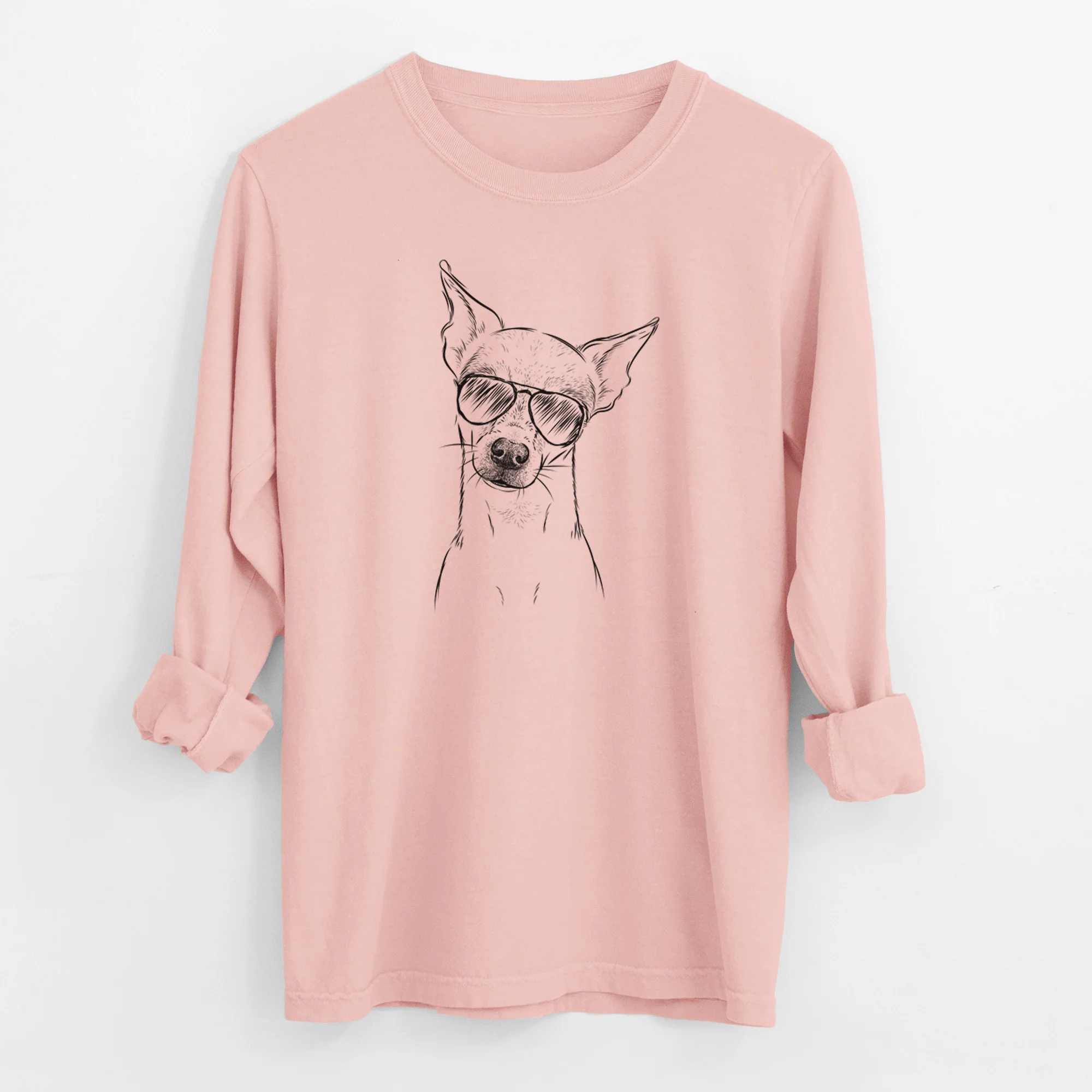 Aviator Emee the Chihuahua - Men's Heavyweight 100% Cotton Long Sleeve - Image 12