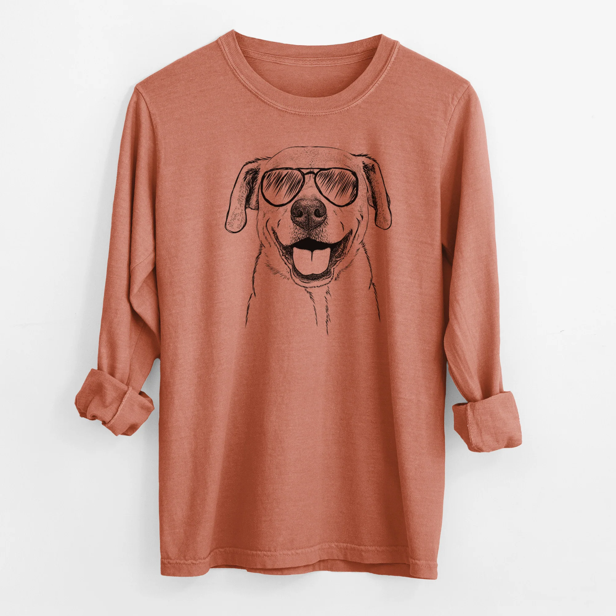 Aviator Ernie the Mixed Breed - Men's Heavyweight 100% Cotton Long Sleeve - Image 14