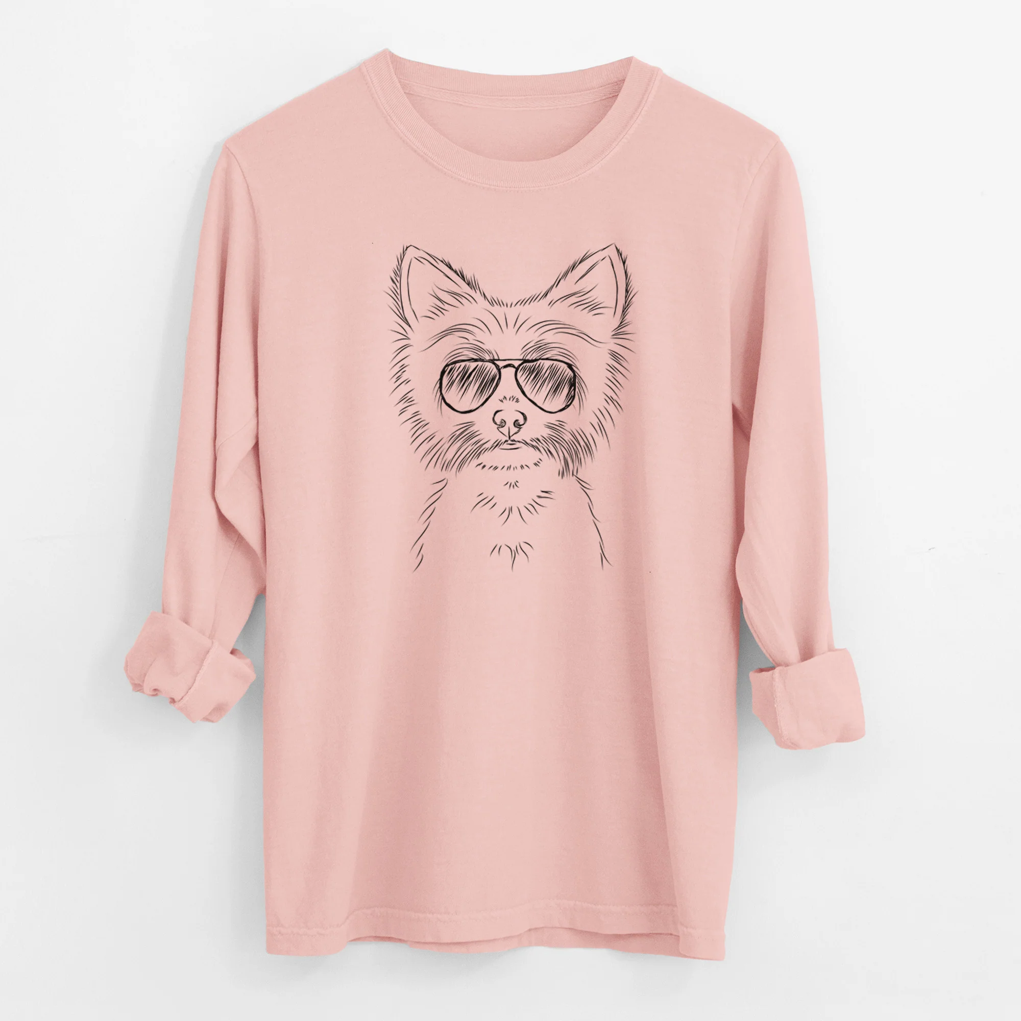Aviator Farva the Yorkshire Terrier - Men's Heavyweight 100% Cotton Long Sleeve - Image 12
