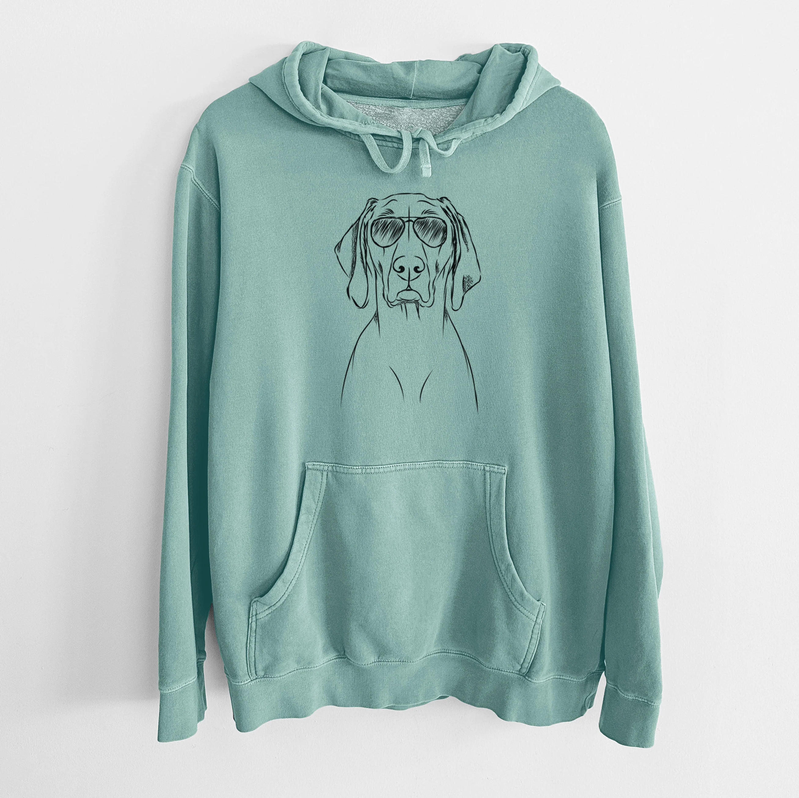 Aviator Flint the Weimaraner - Unisex Pigment Dyed Hoodie - Image 10