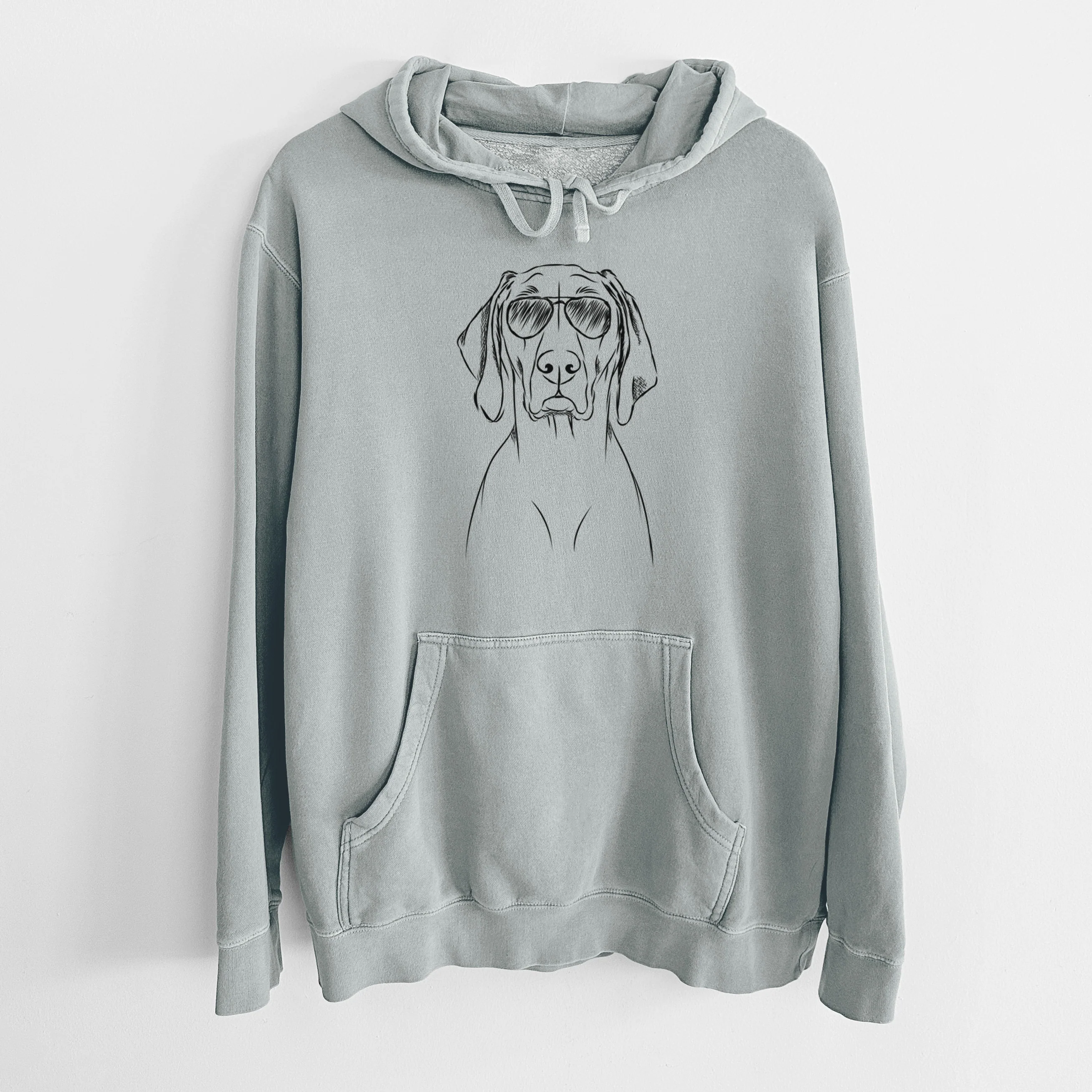 Aviator Flint the Weimaraner - Unisex Pigment Dyed Hoodie - Image 7