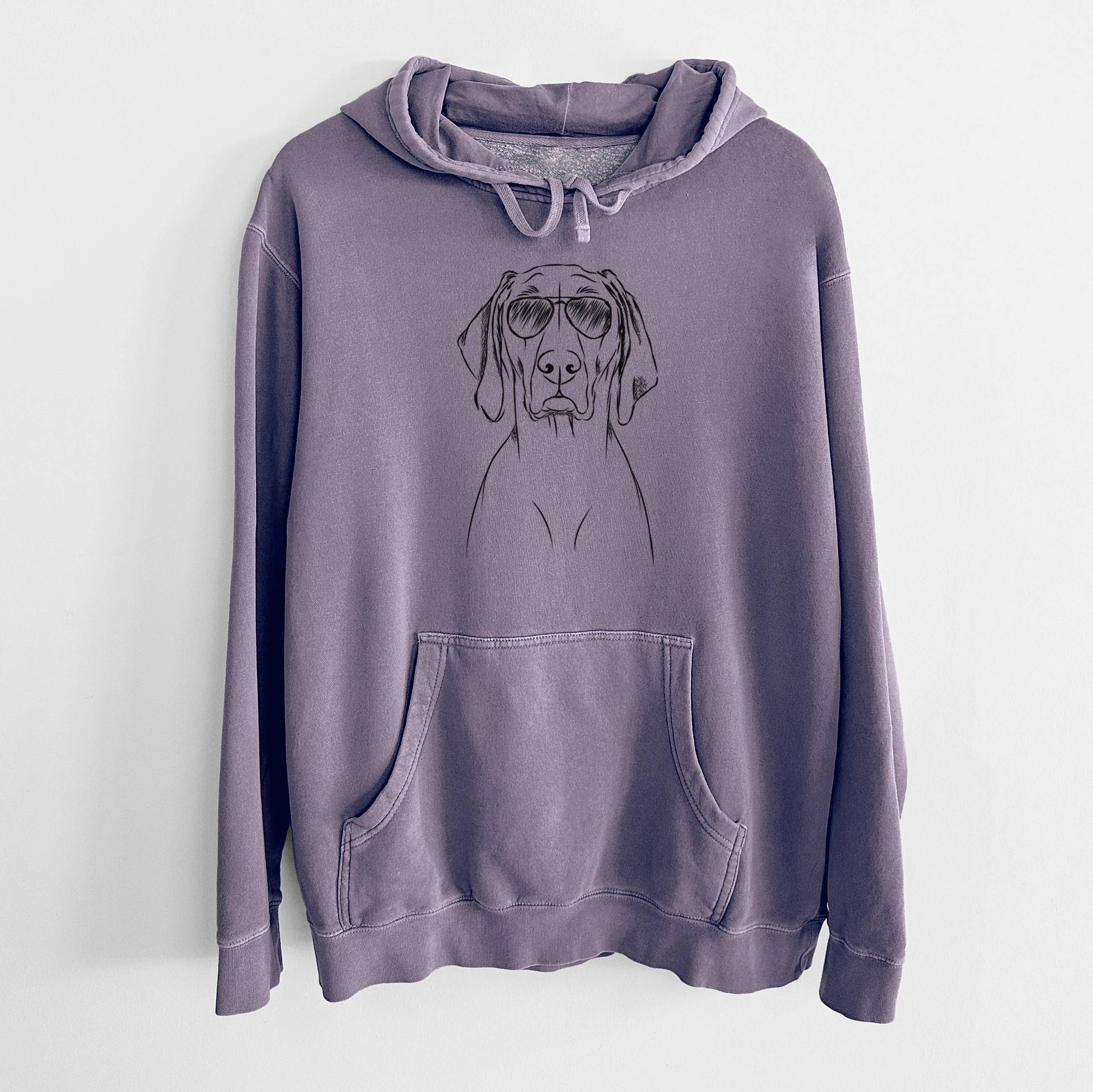 Aviator Flint the Weimaraner - Unisex Pigment Dyed Hoodie - Image 9