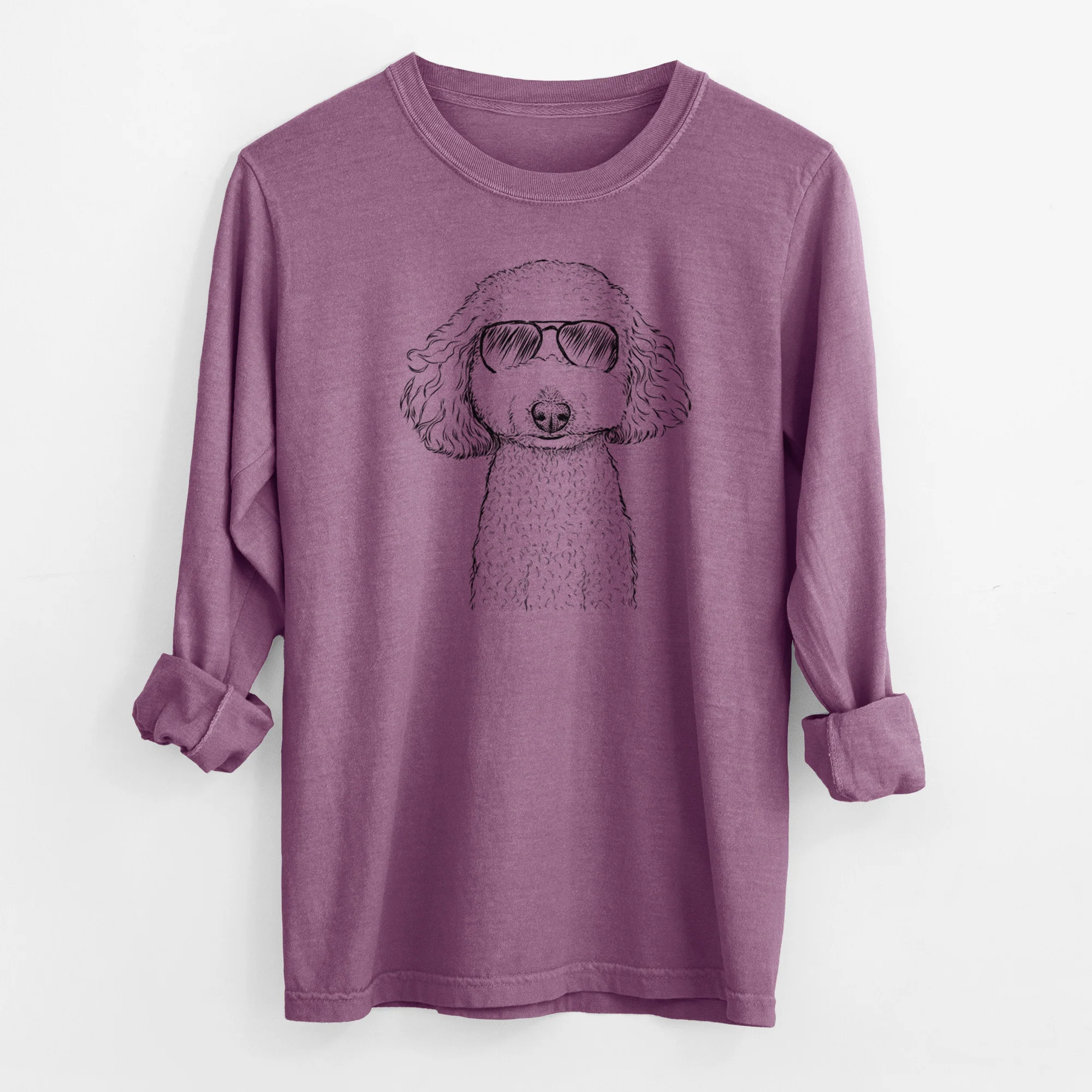 Aviator Guinness the Toy Poodle Mix - Men's Heavyweight 100% Cotton Long Sleeve - Image 10