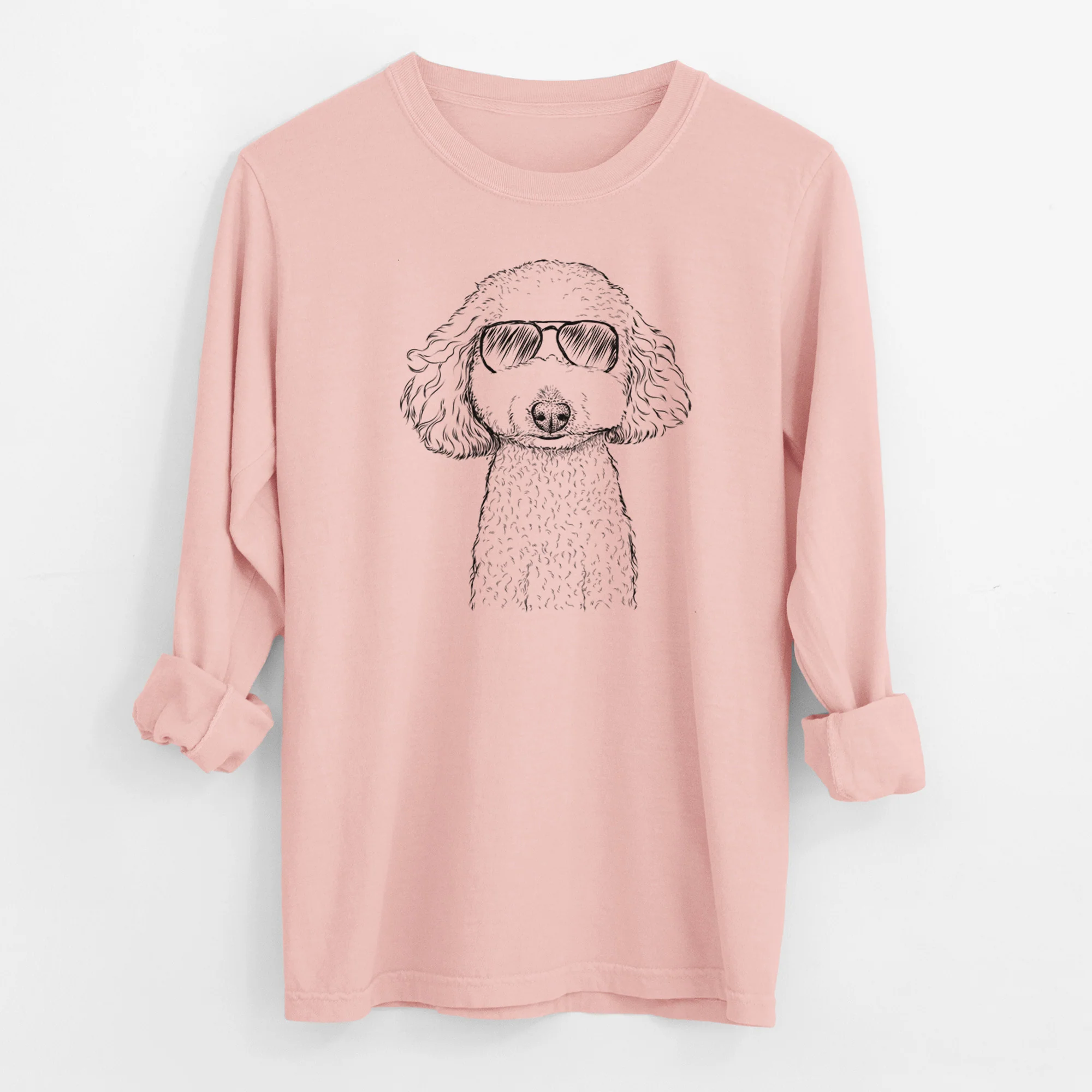Aviator Guinness the Toy Poodle Mix - Men's Heavyweight 100% Cotton Long Sleeve - Image 12