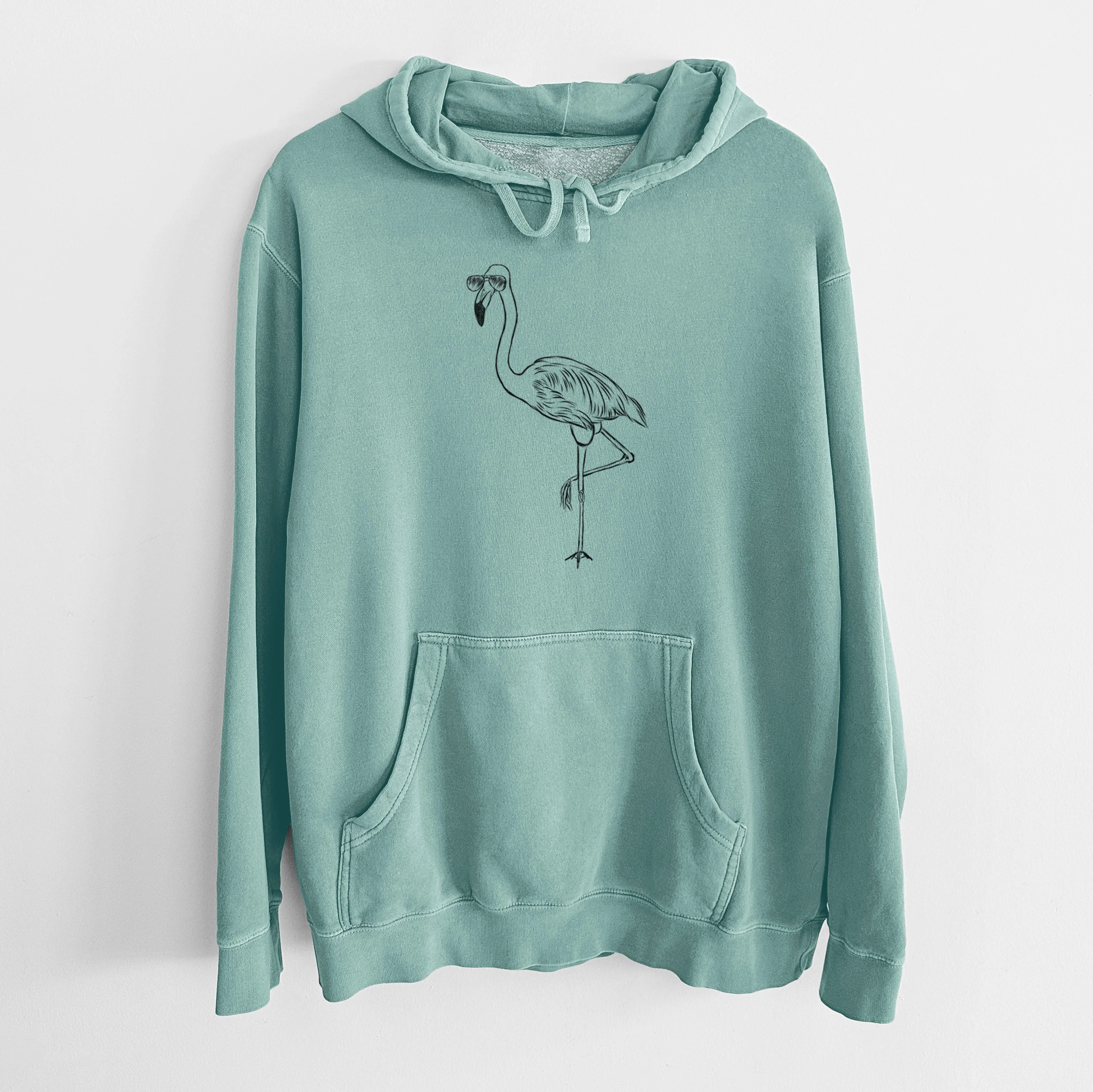 Aviator Mango the Flamingo - Unisex Pigment Dyed Hoodie - Image 10