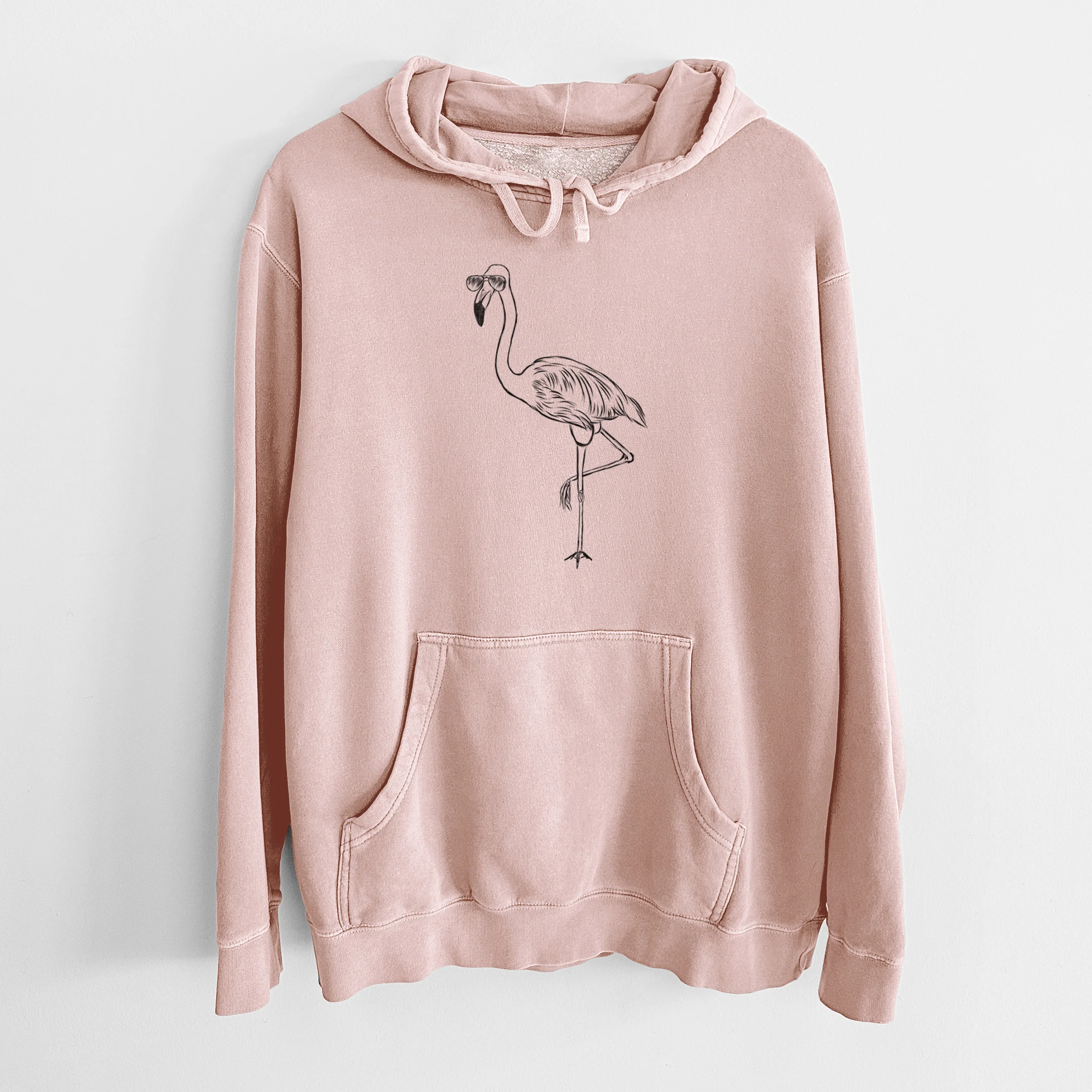 Aviator Mango the Flamingo - Unisex Pigment Dyed Hoodie - Image 6