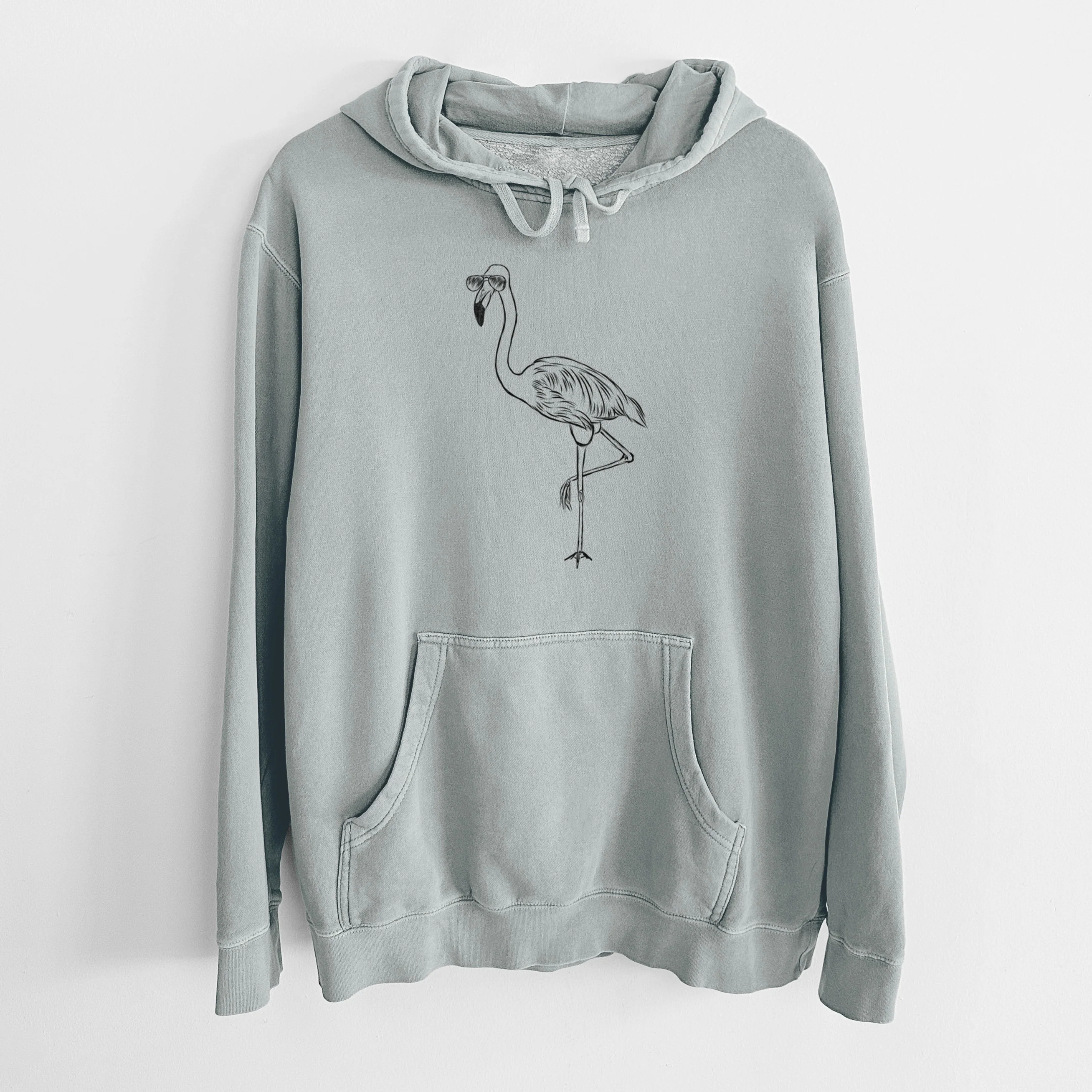 Aviator Mango the Flamingo - Unisex Pigment Dyed Hoodie - Image 7