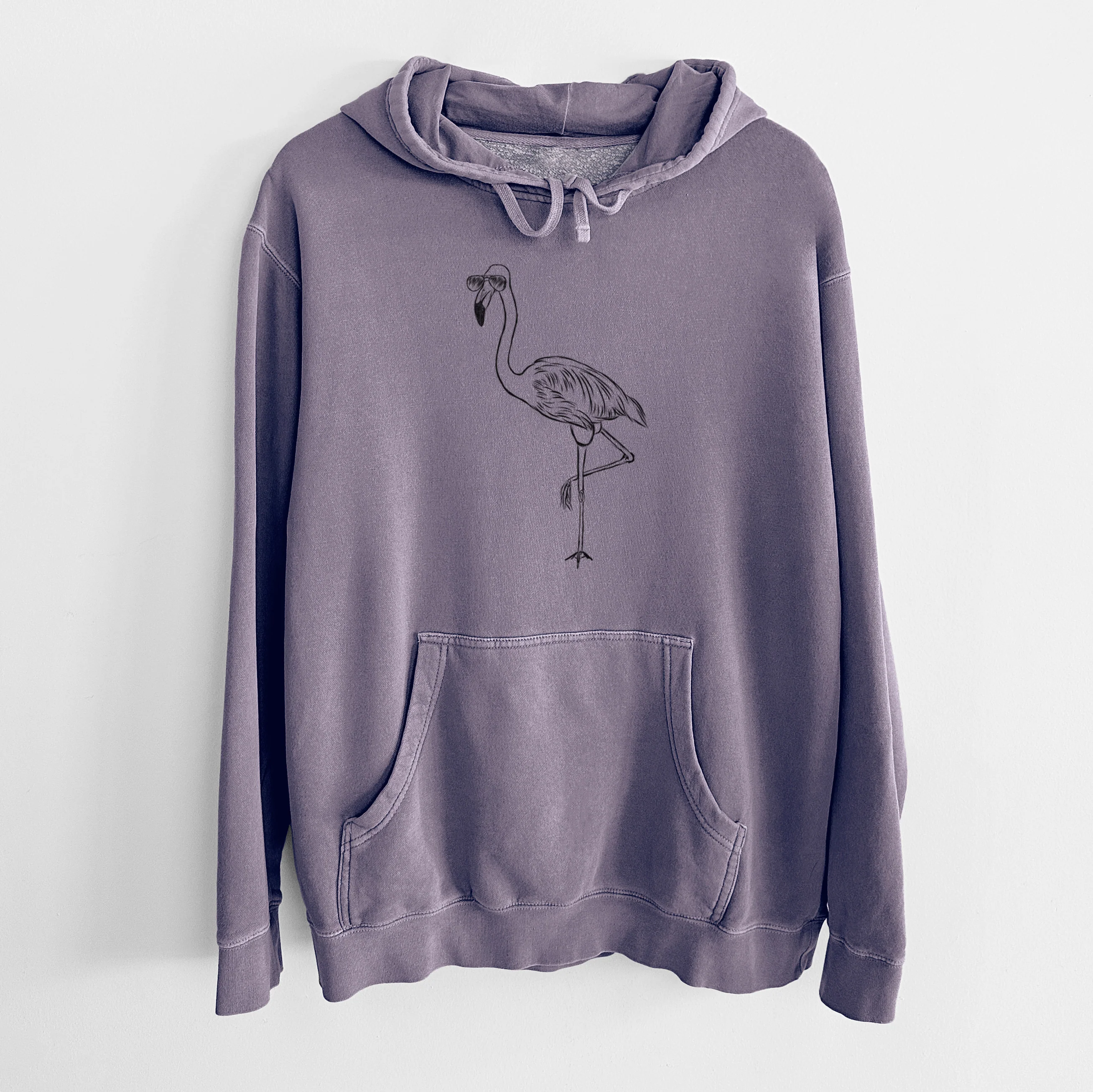 Aviator Mango the Flamingo - Unisex Pigment Dyed Hoodie - Image 9