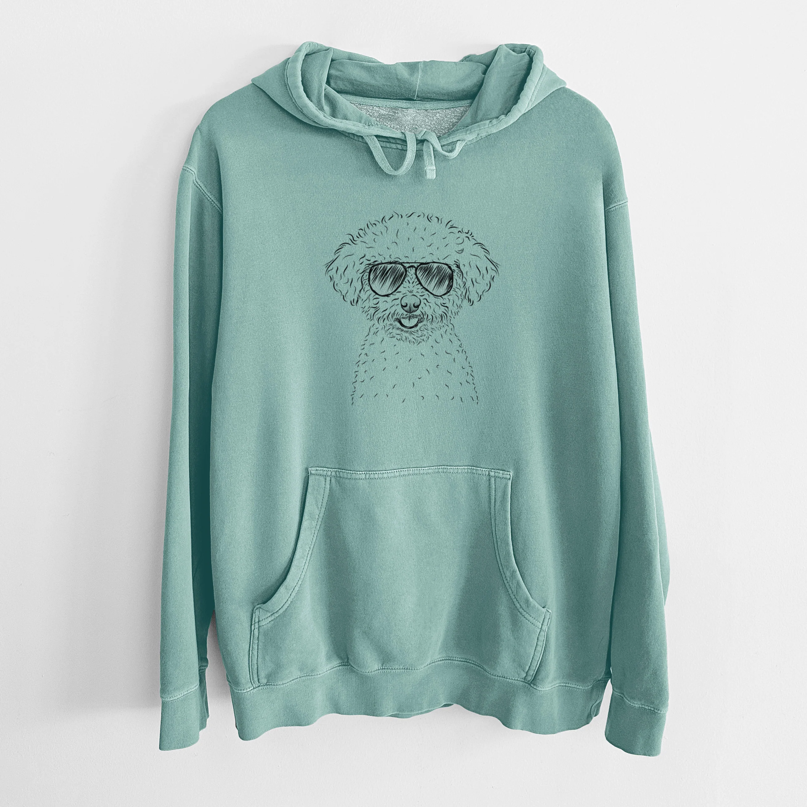 Aviator Mickey the Bichon Frise - Unisex Pigment Dyed Hoodie - Image 10