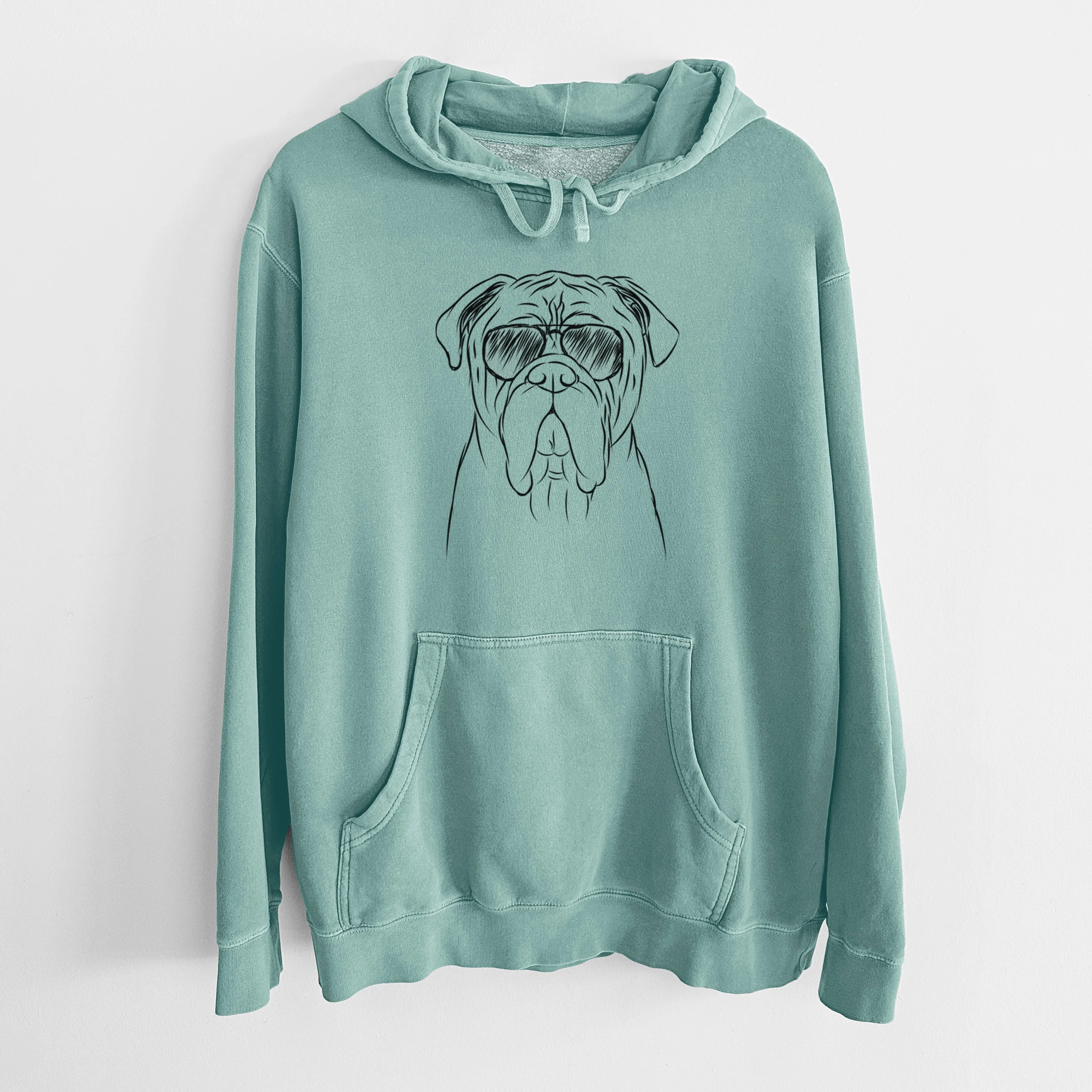 Aviator Nolan the Bull Mastiff - Unisex Pigment Dyed Hoodie - Image 10