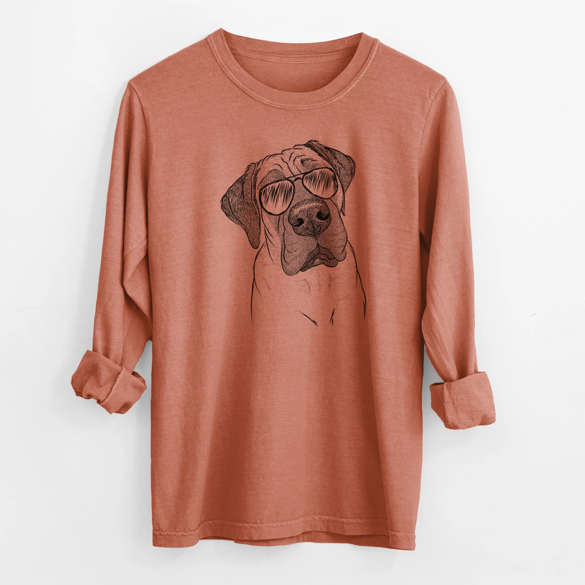 Aviator Nutterbutter the English Mastiff - Men's Heavyweight 100% Cotton Long Sleeve - Image 14