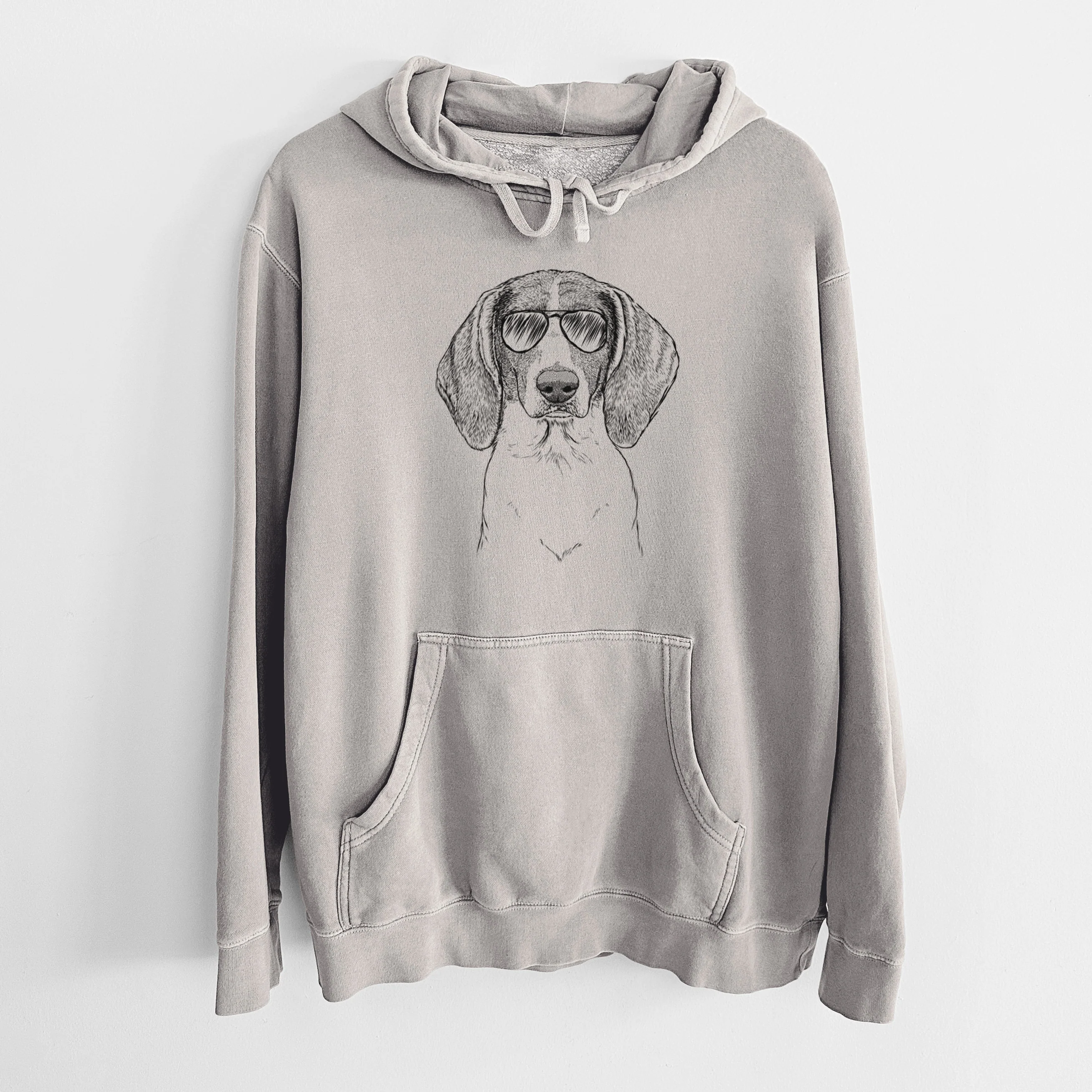 Aviator Orin the Treeing Walker Coonhound - Unisex Pigment Dyed Hoodie - Image 5