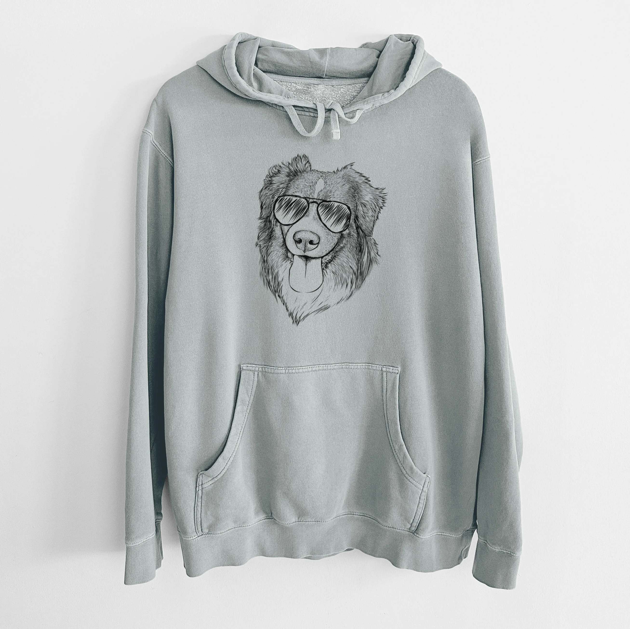 Aviator Siena the Australian Shepherd - Unisex Pigment Dyed Hoodie - Image 7