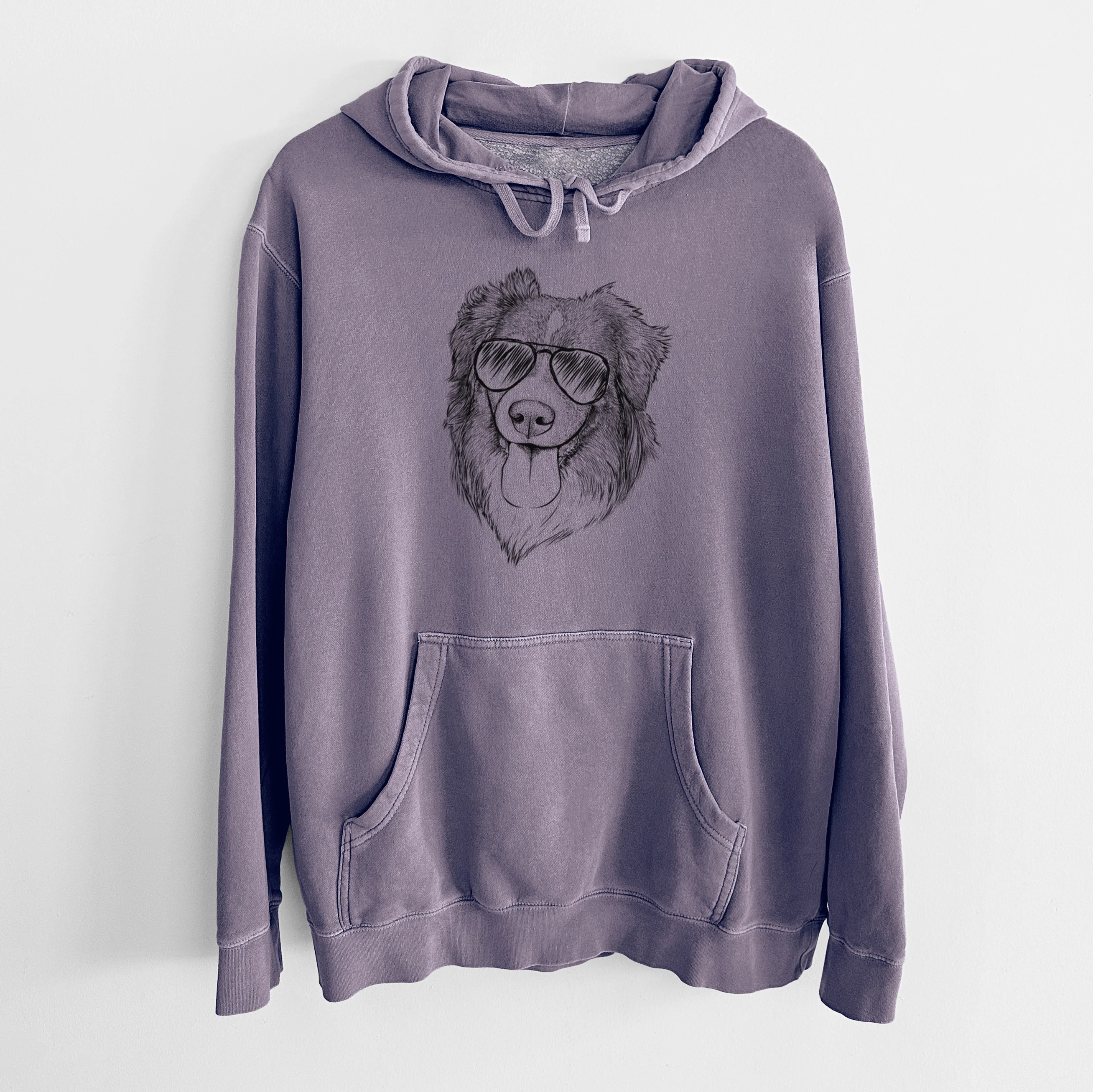 Aviator Siena the Australian Shepherd - Unisex Pigment Dyed Hoodie - Image 9