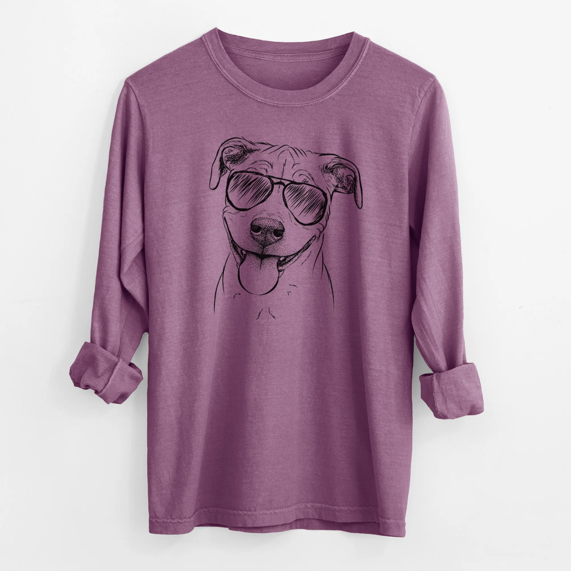 Aviator Skye the Pitweiler - Men's Heavyweight 100% Cotton Long Sleeve - Image 10