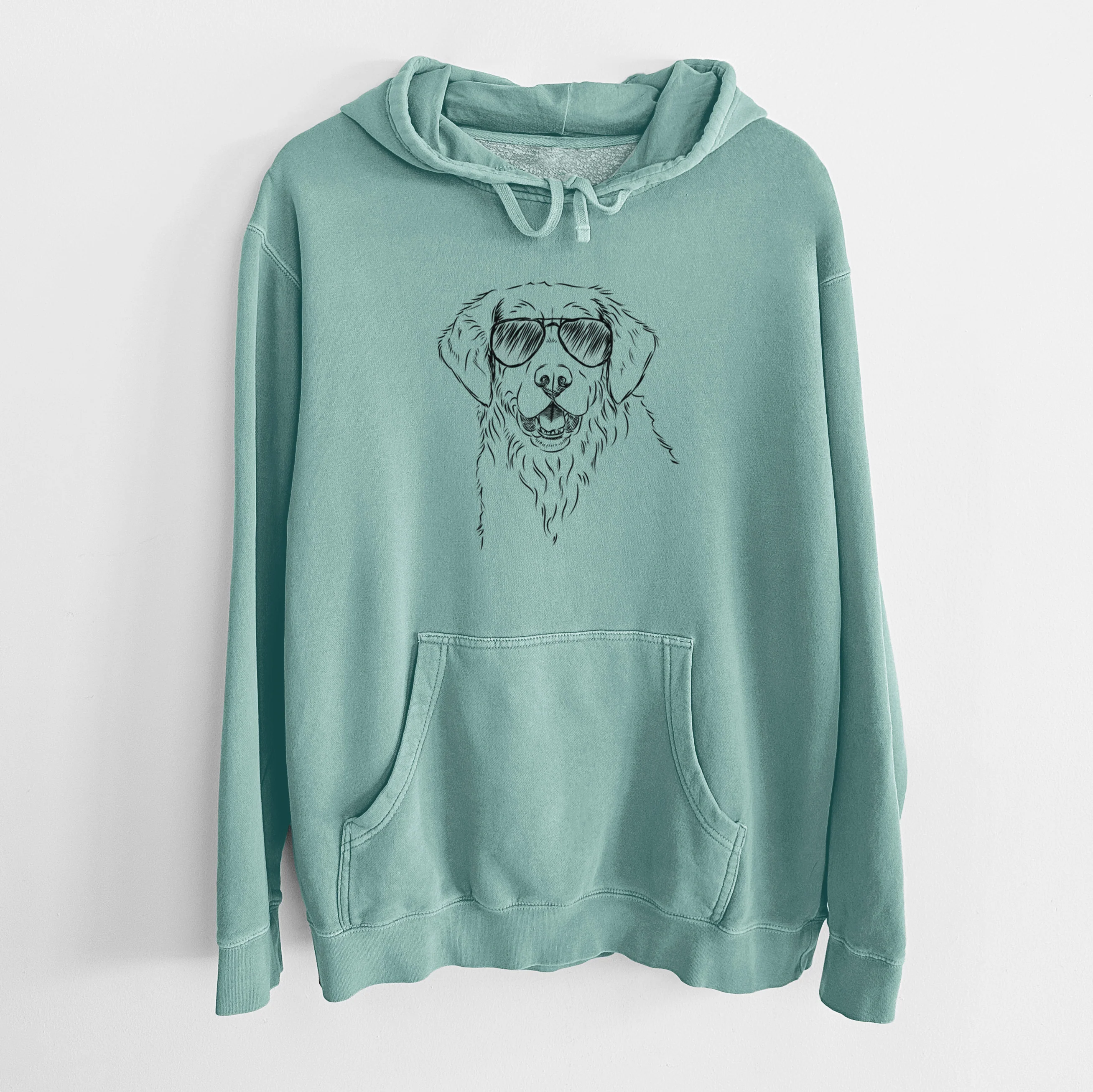 Aviator Toby the Golden Retriever - Unisex Pigment Dyed Hoodie - Image 10