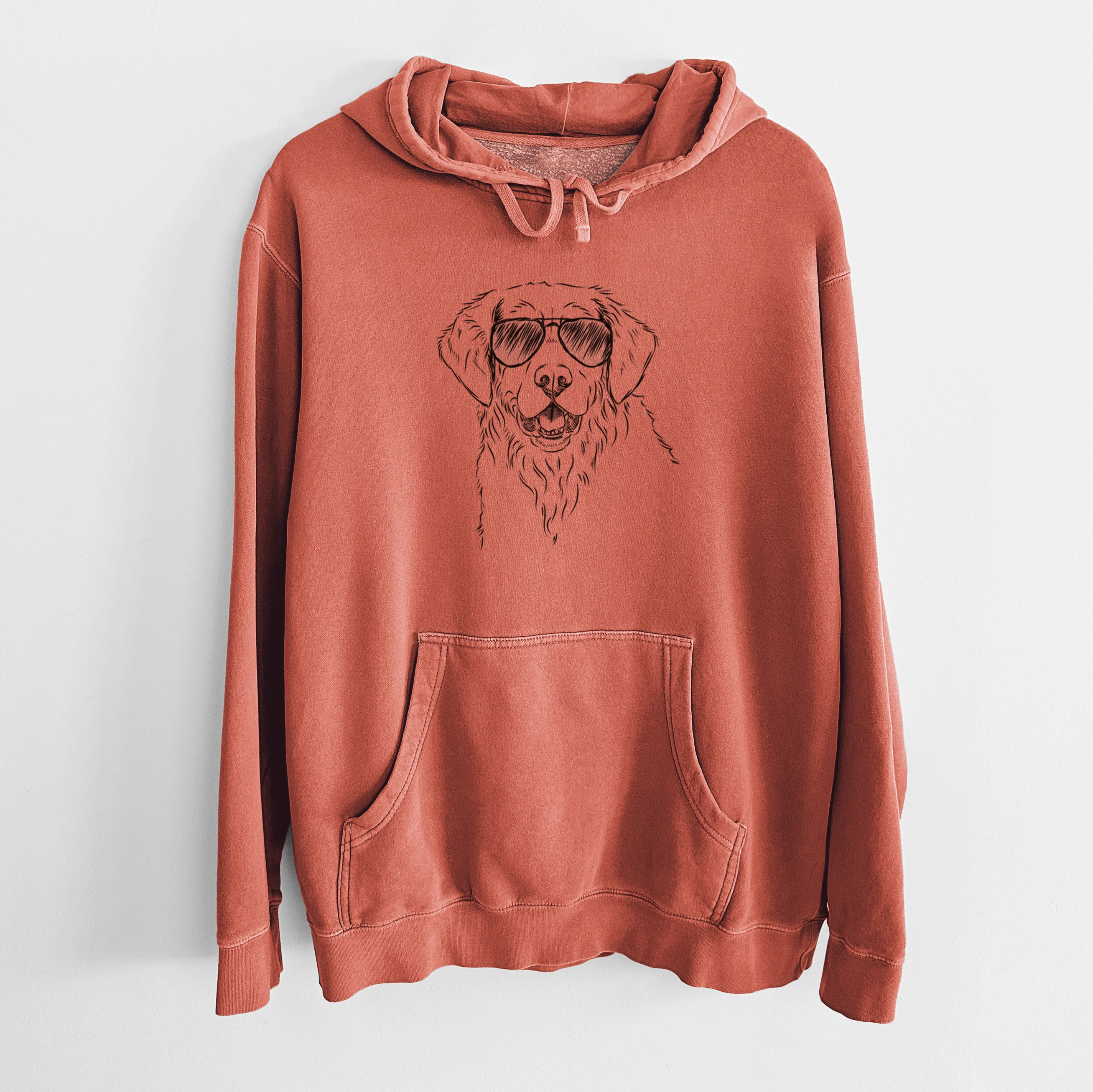 Aviator Toby the Golden Retriever - Unisex Pigment Dyed Hoodie - Image 8