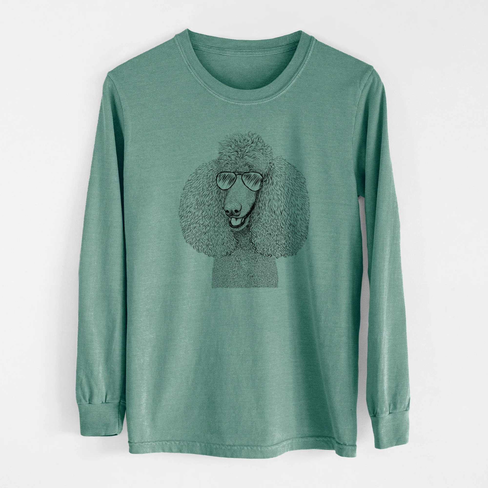 Aviator Uncle Tucker the Poodle - Men's Heavyweight 100% Cotton Long Sleeve - Image 13