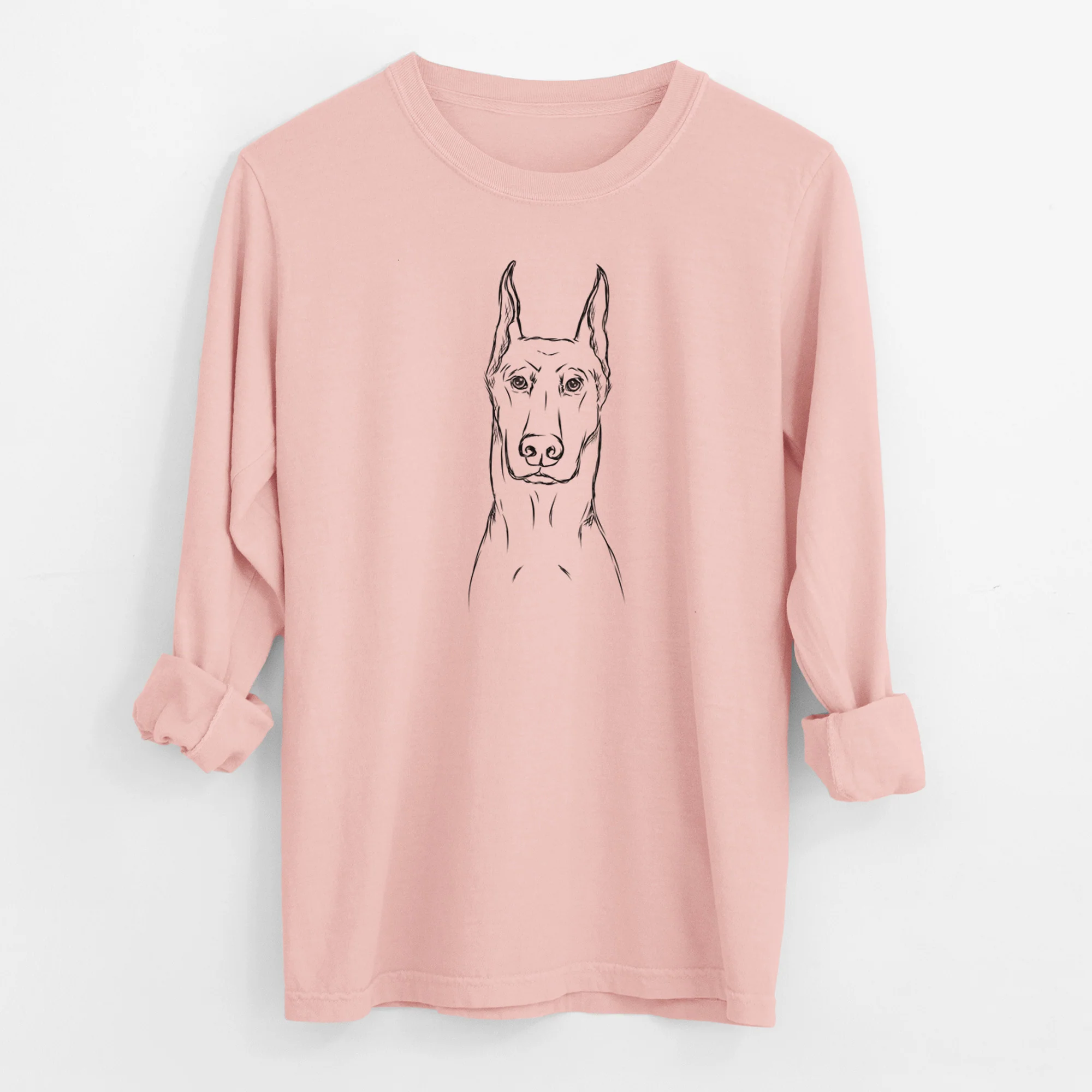 Bare Ace the Doberman Pinscher - Men's Heavyweight 100% Cotton Long Sleeve - Image 11