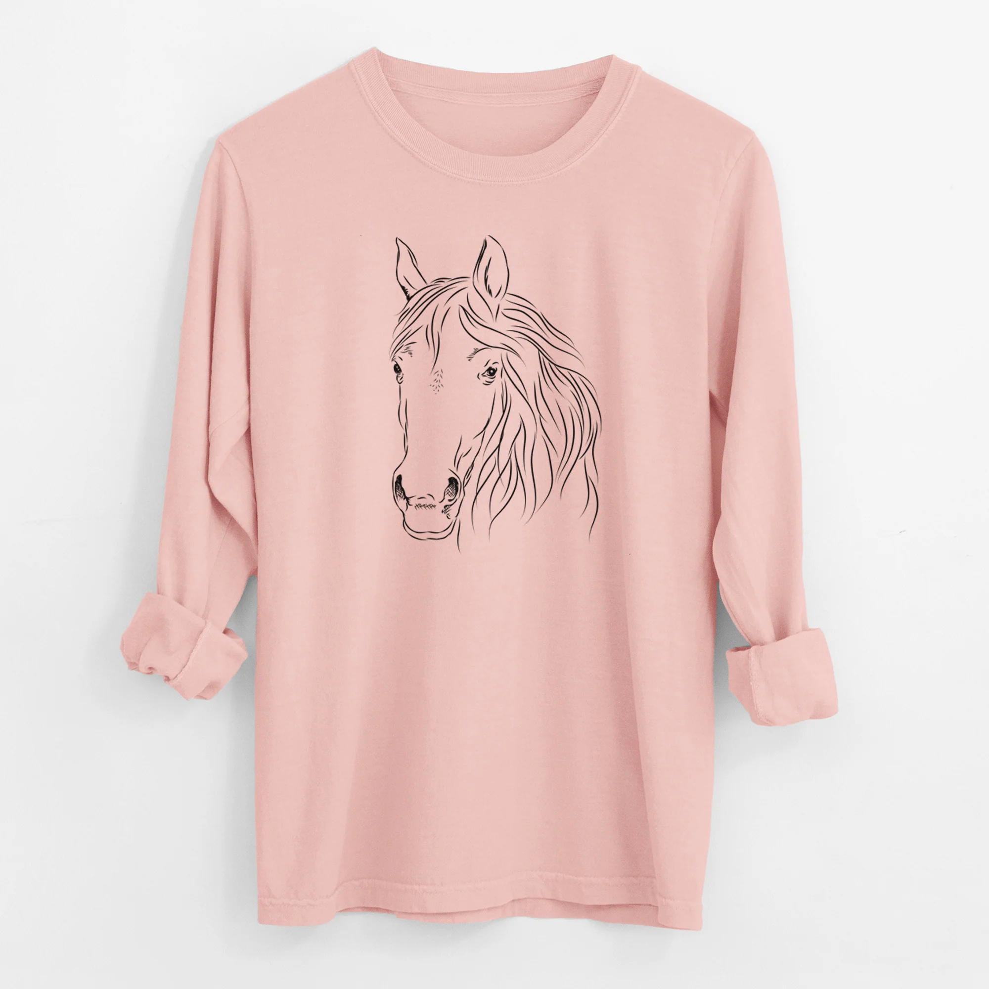 Bare Aria the Horse - Men's Heavyweight 100% Cotton Long Sleeve - Image 11