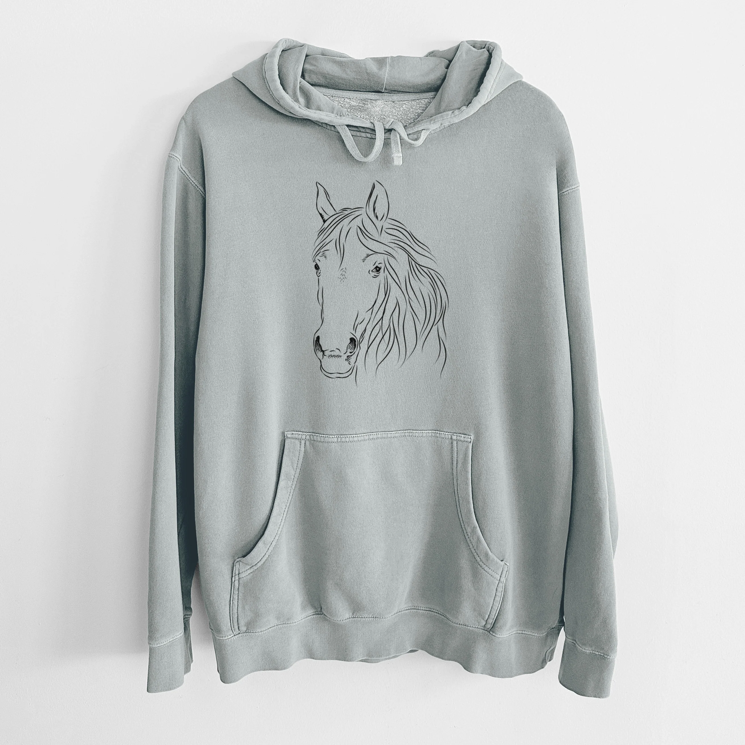 Bare Aria the Horse - Unisex Pigment Dyed Hoodie - Image 8