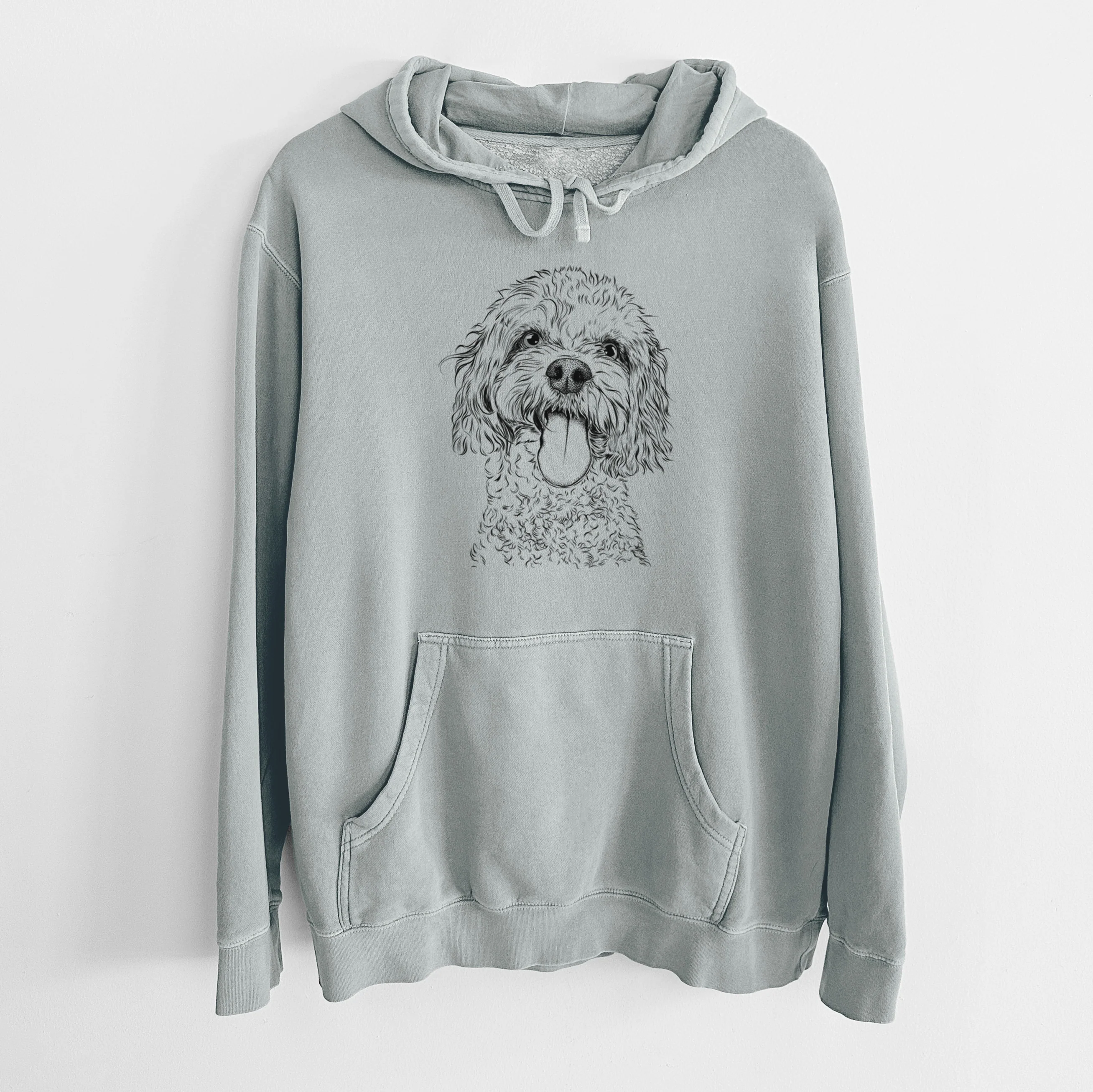 Bare Barney the Cavachon - Unisex Pigment Dyed Hoodie - Image 8