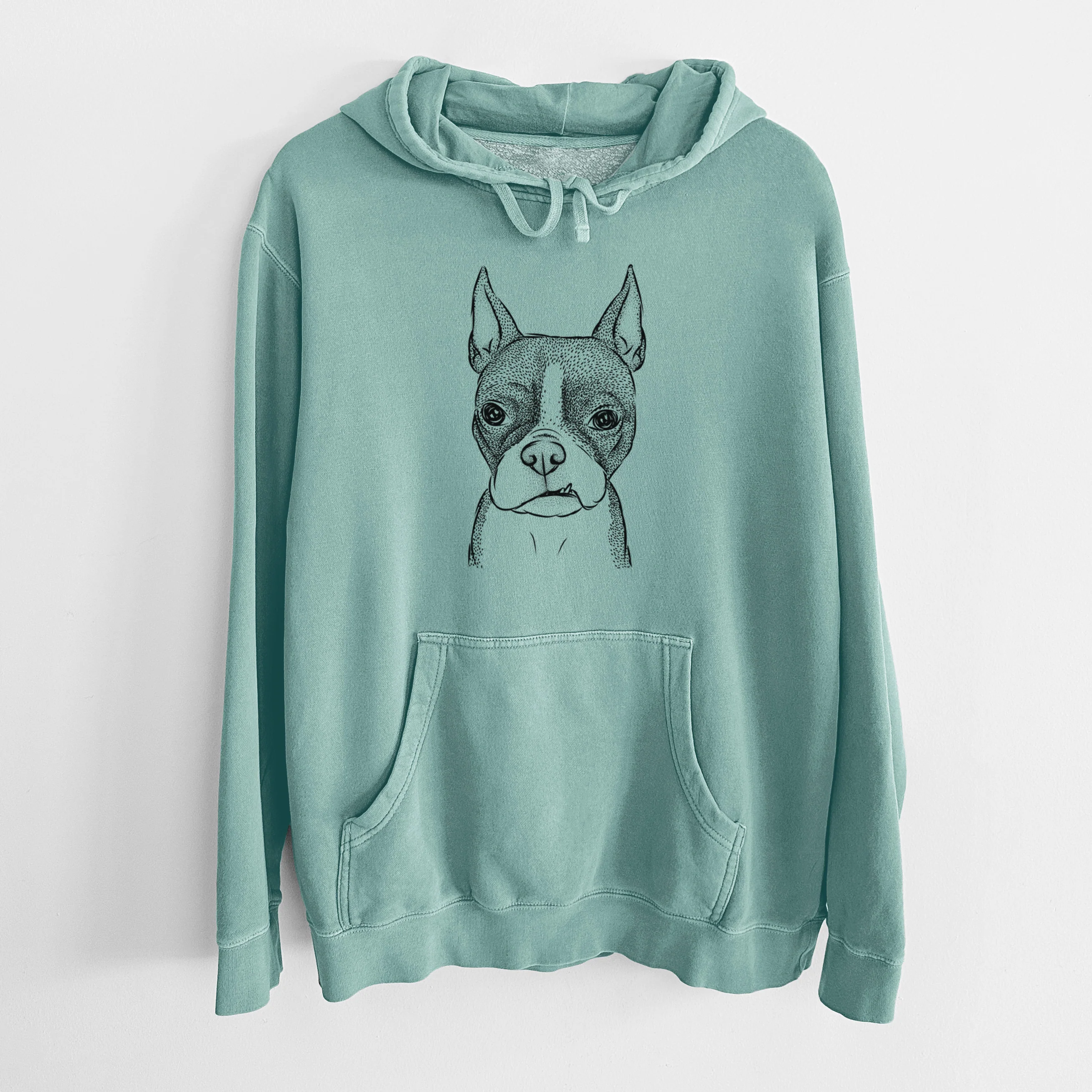 Bare Bean the Boston Terrier - Unisex Pigment Dyed Hoodie - Image 10
