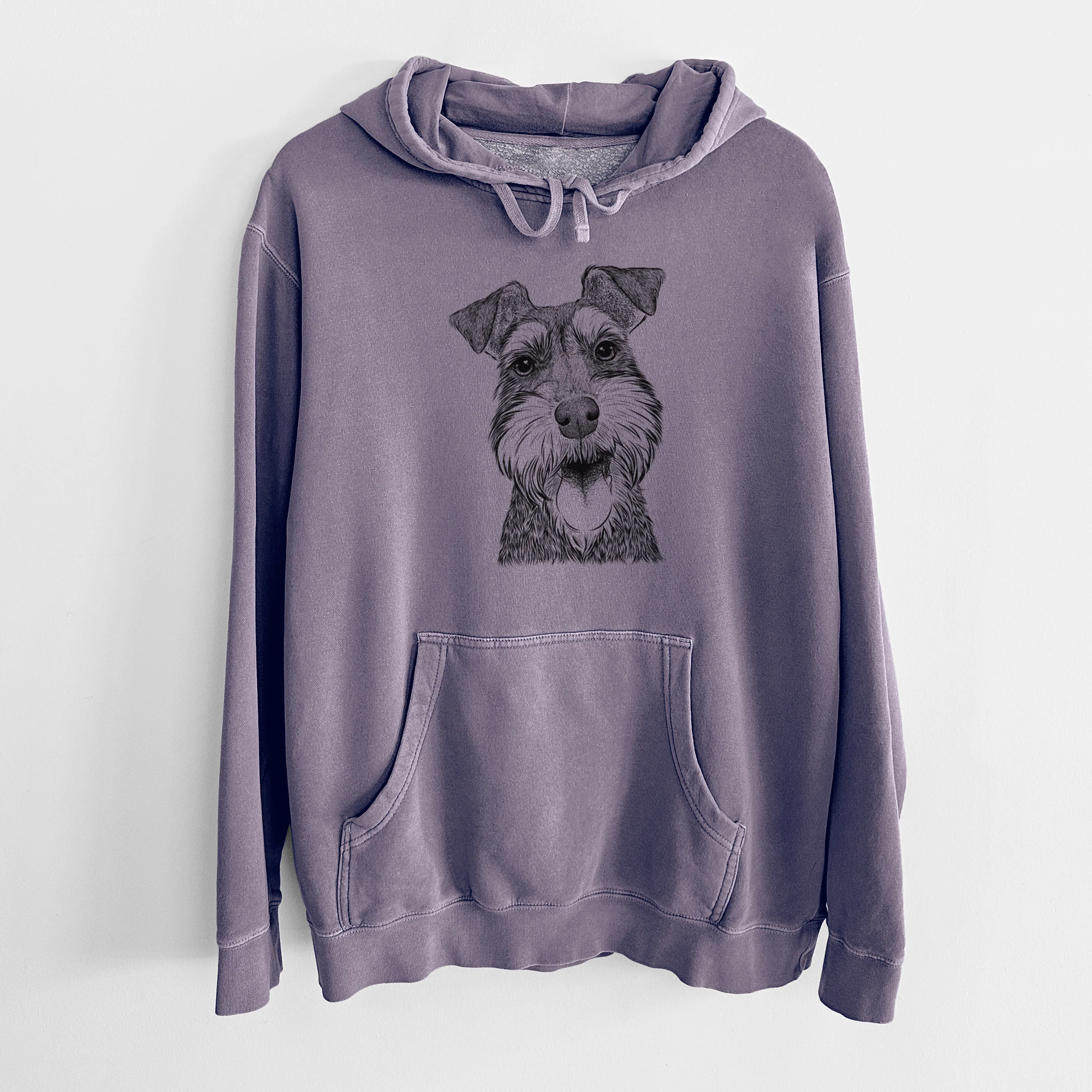 Bare Bernadette the Mini Schnauzer - Unisex Pigment Dyed Hoodie - Image 9
