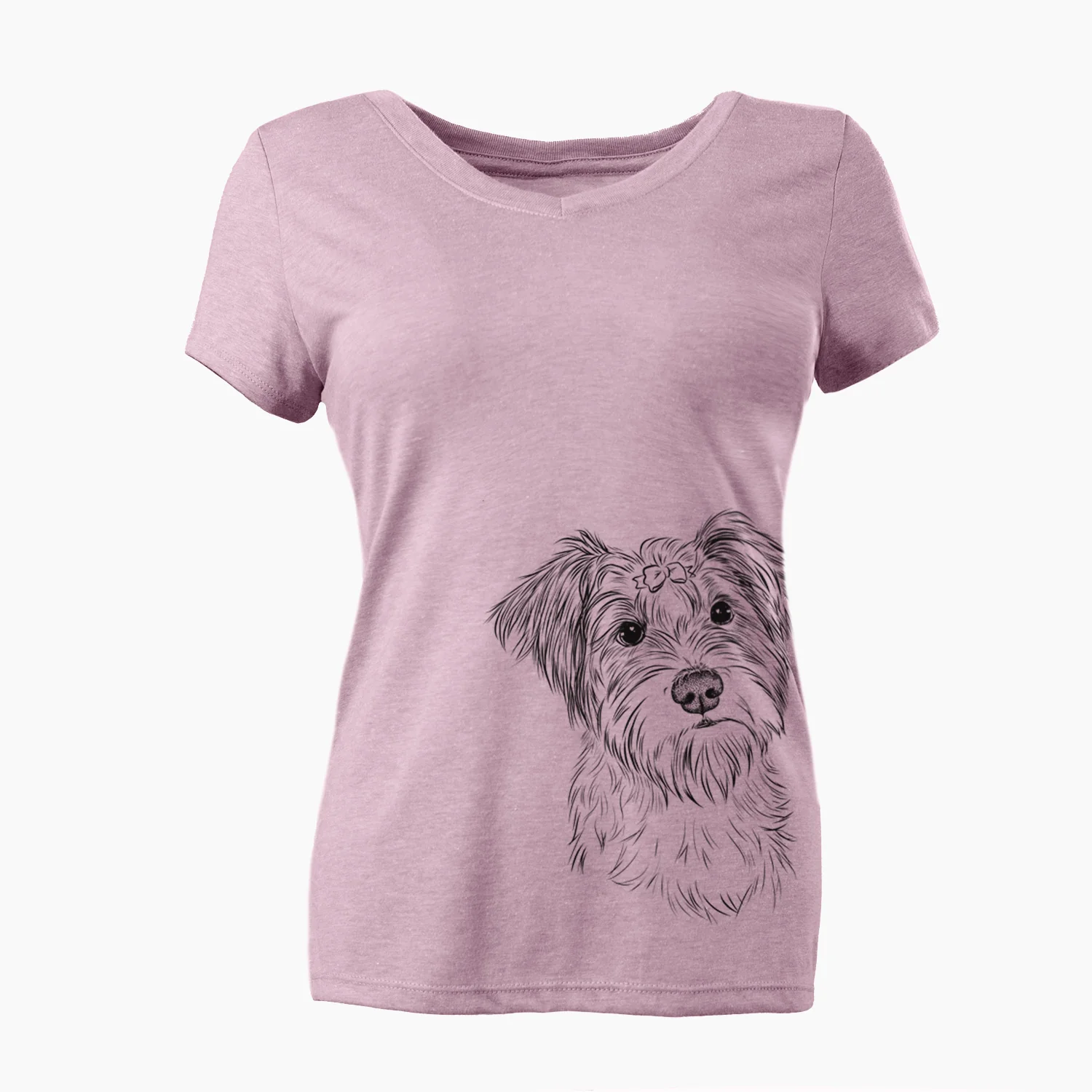 Bare Birdee the Schnauzer Mix - Women's V-neck Shirt - Image 3