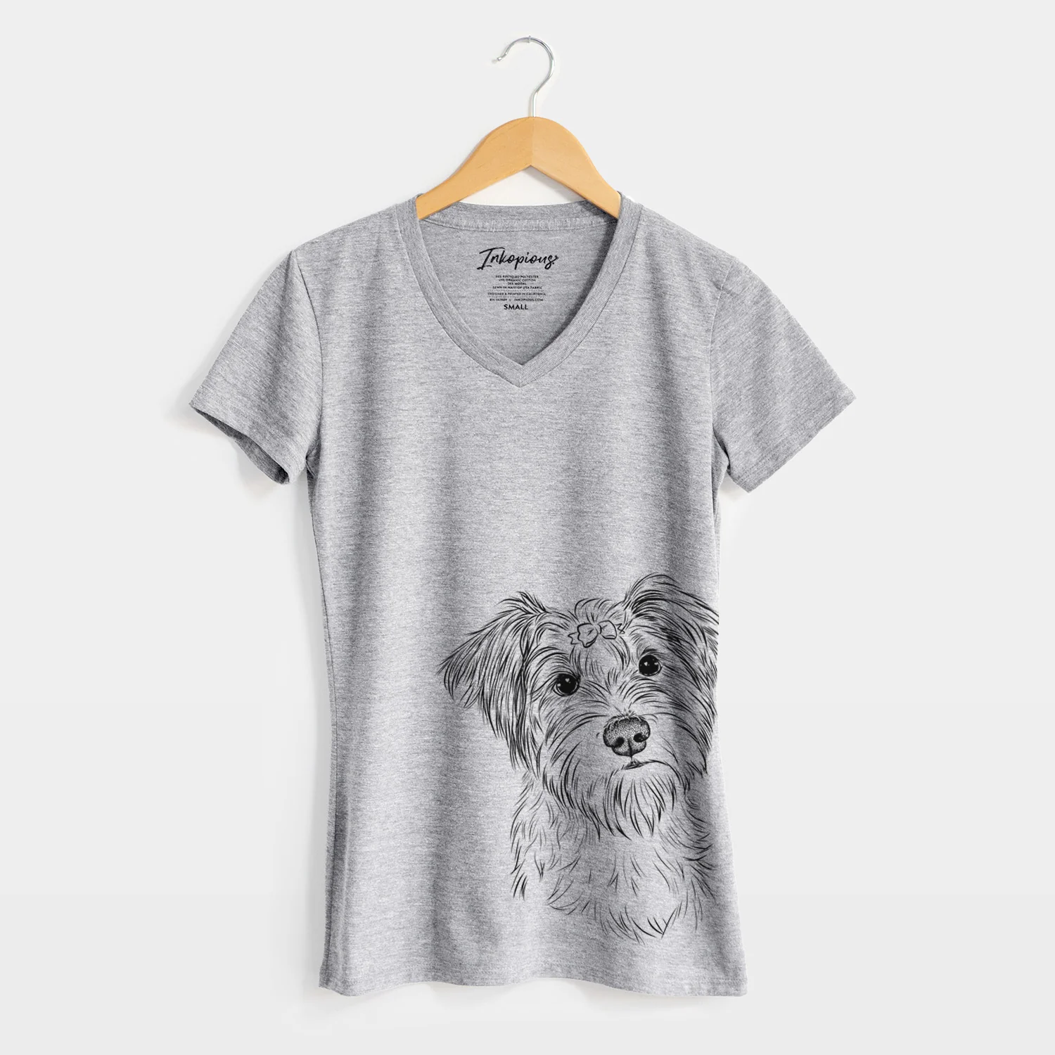 Bare Birdee the Schnauzer Mix - Women's V-neck Shirt - Image 5