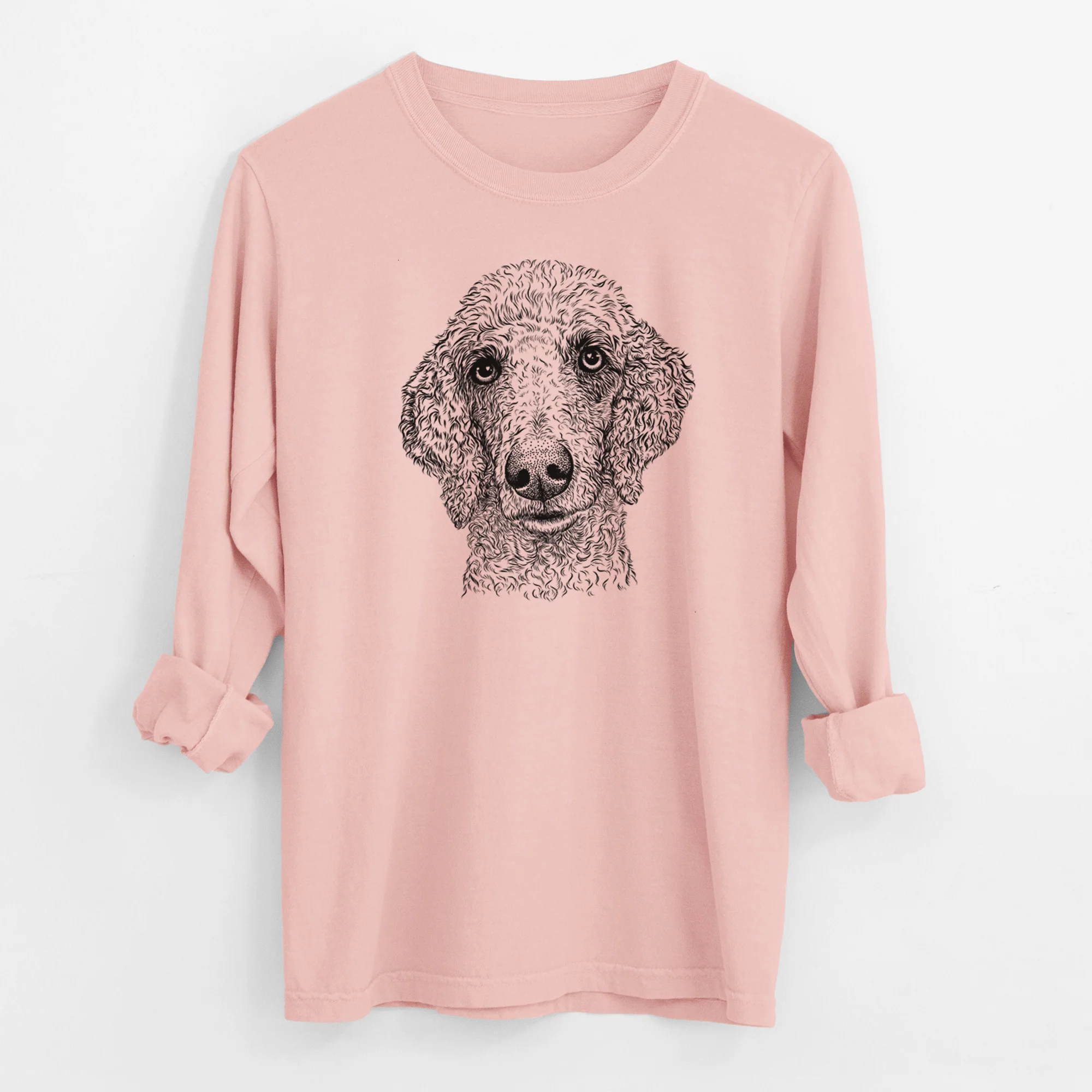 Bare Blossom the Poodle - Men's Heavyweight 100% Cotton Long Sleeve - Image 11