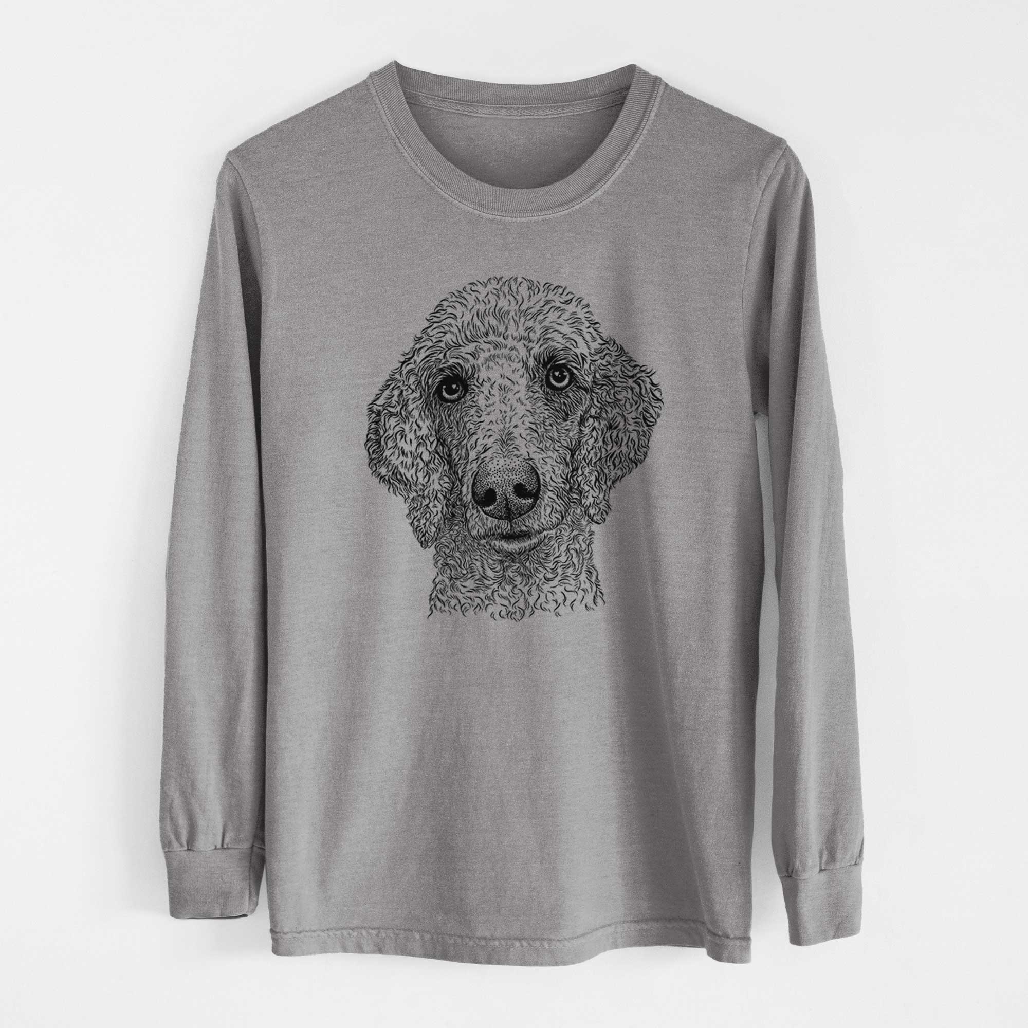 Bare Blossom the Poodle - Men's Heavyweight 100% Cotton Long Sleeve - Image 7