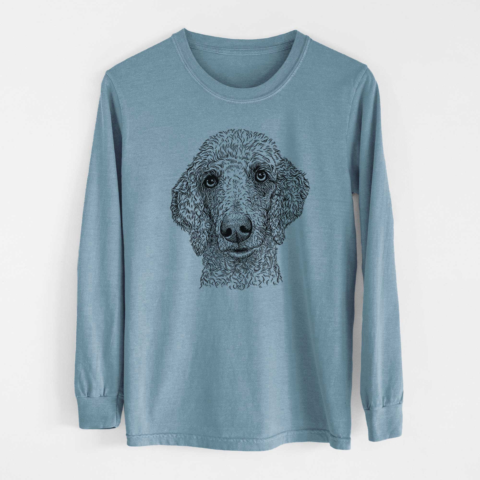 Bare Blossom the Poodle - Men's Heavyweight 100% Cotton Long Sleeve - Image 8