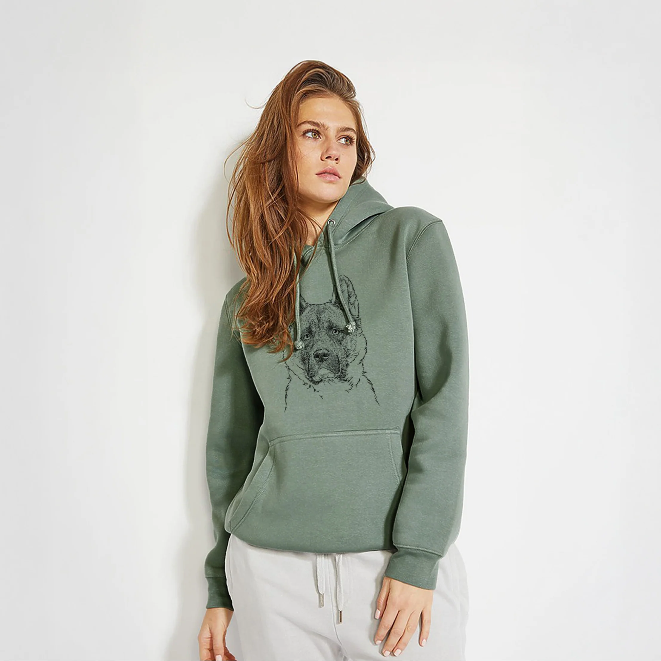 Bo the American Akita- Heavyweight Fleece Hoodie - Image 3