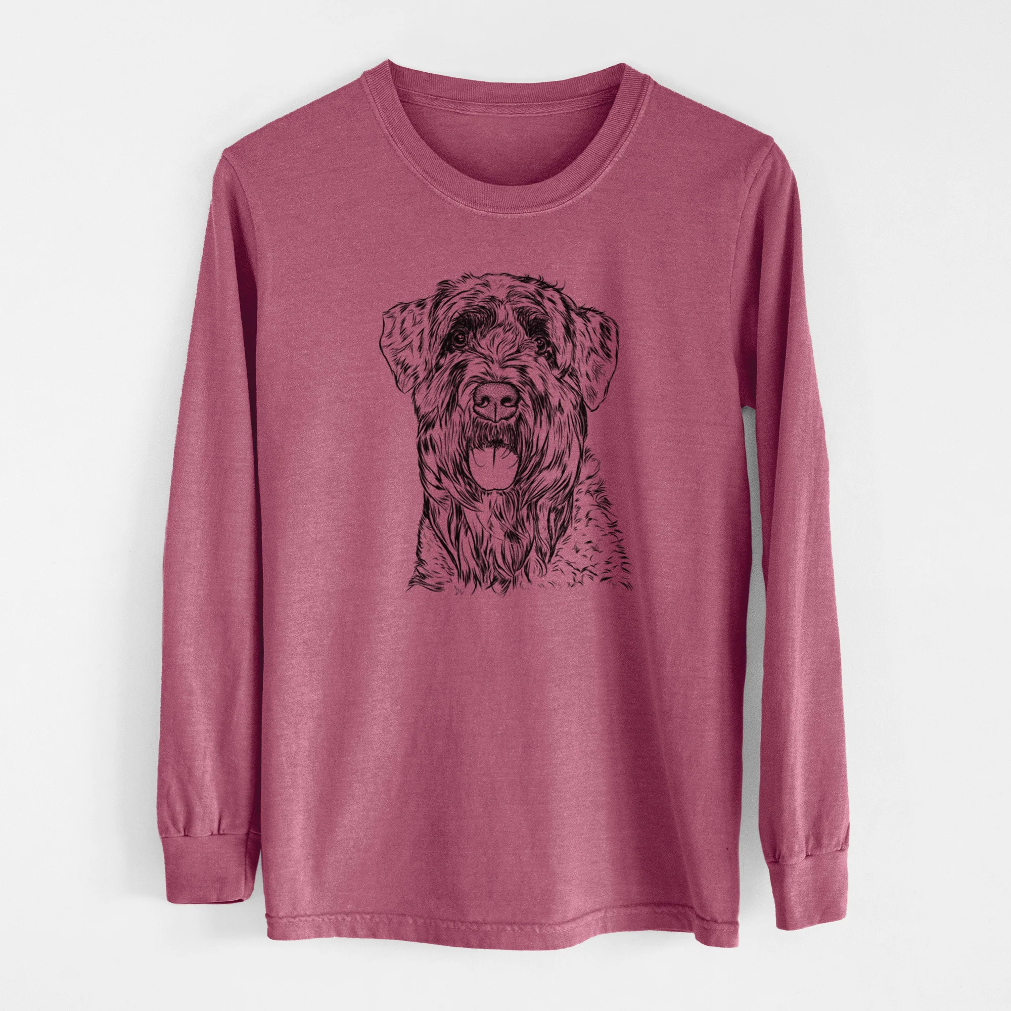 Bare Bonnie the Bouvier Des Flandres - Men's Heavyweight 100% Cotton Long Sleeve - Image 10