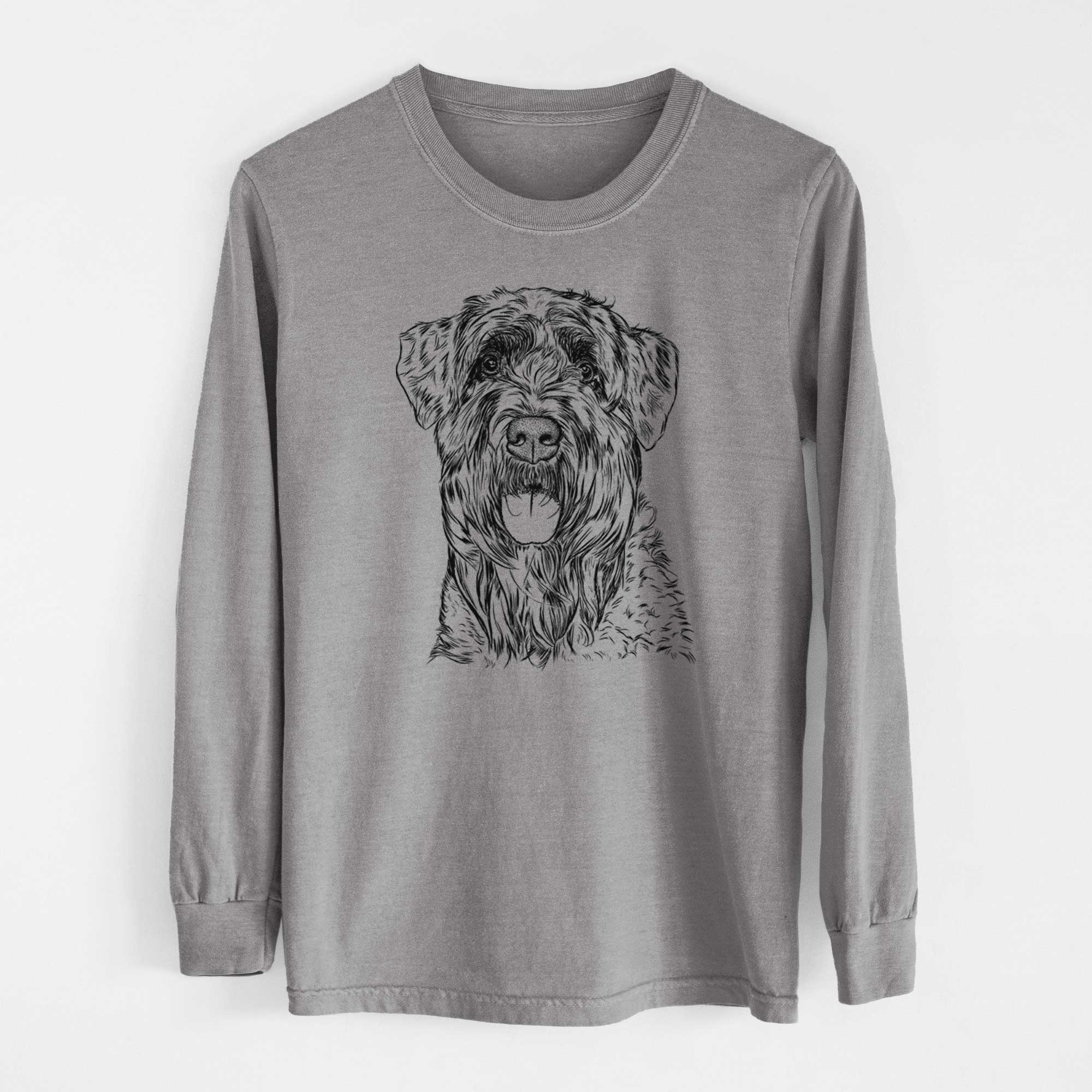 Bare Bonnie the Bouvier Des Flandres - Men's Heavyweight 100% Cotton Long Sleeve - Image 7