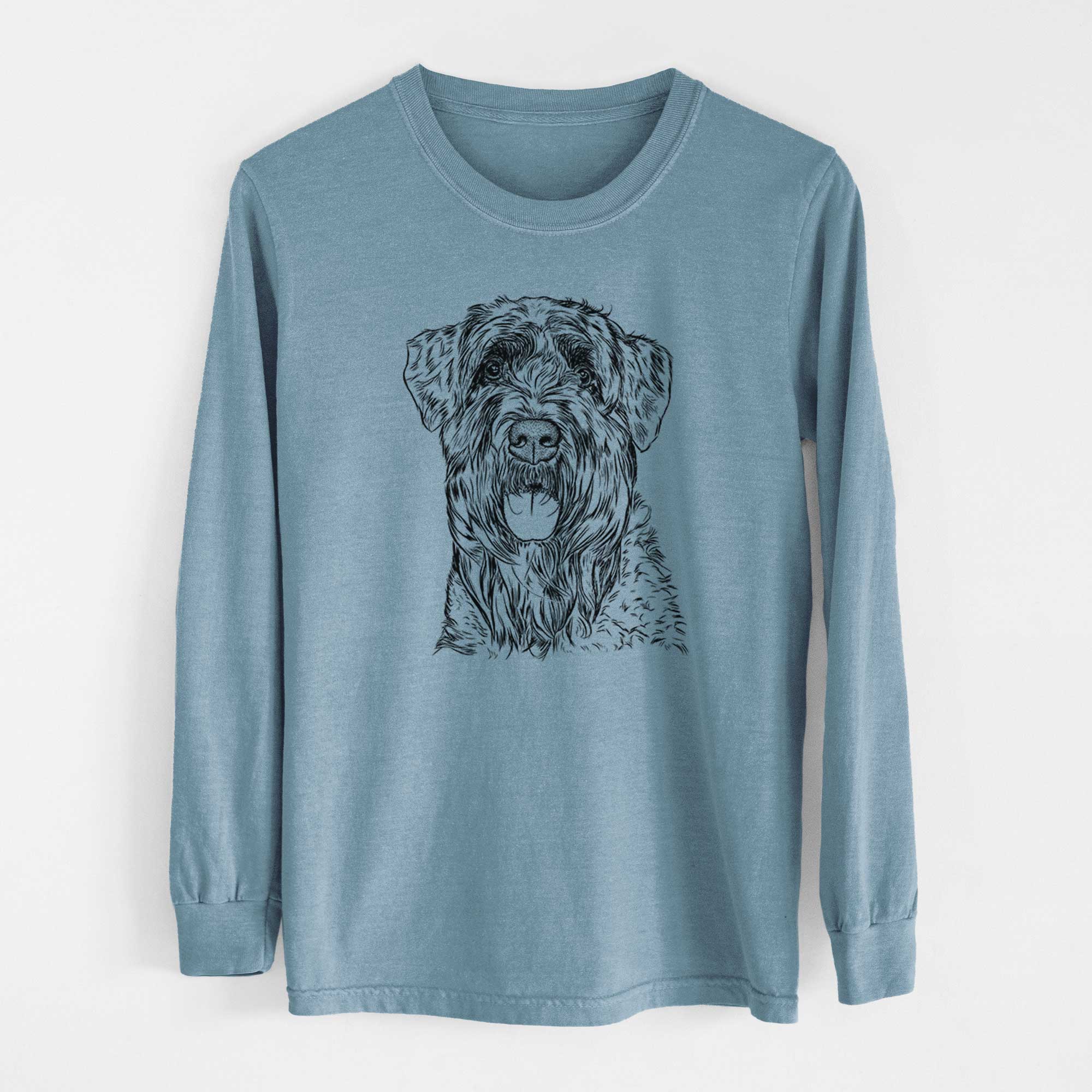 Bare Bonnie the Bouvier Des Flandres - Men's Heavyweight 100% Cotton Long Sleeve - Image 8