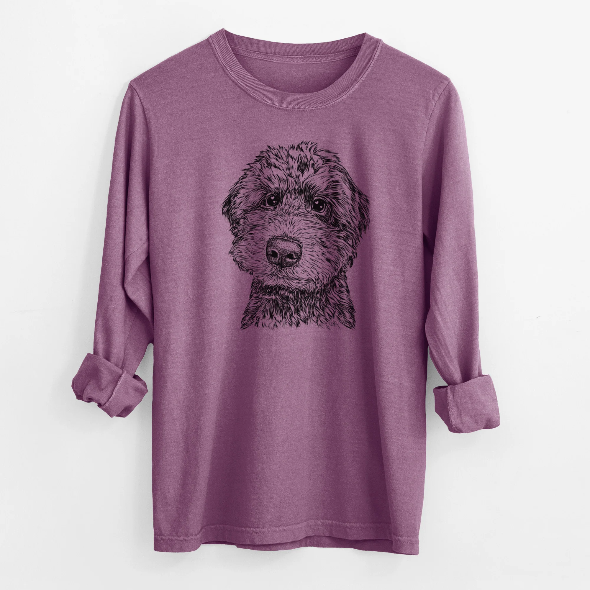 Bare Bowser the Whoodle - Men's Heavyweight 100% Cotton Long Sleeve - Image 9
