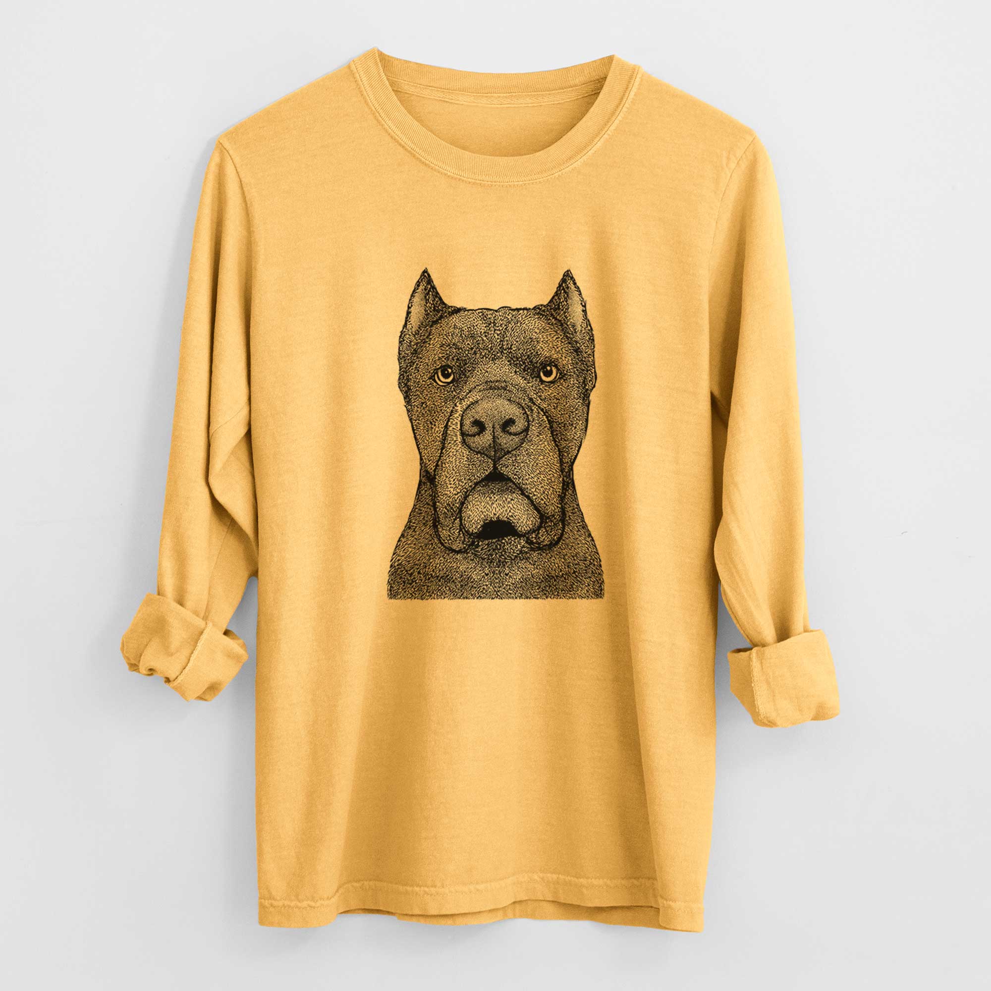Bare Bruno the Cane Corso - Men's Heavyweight 100% Cotton Long Sleeve - Image 3