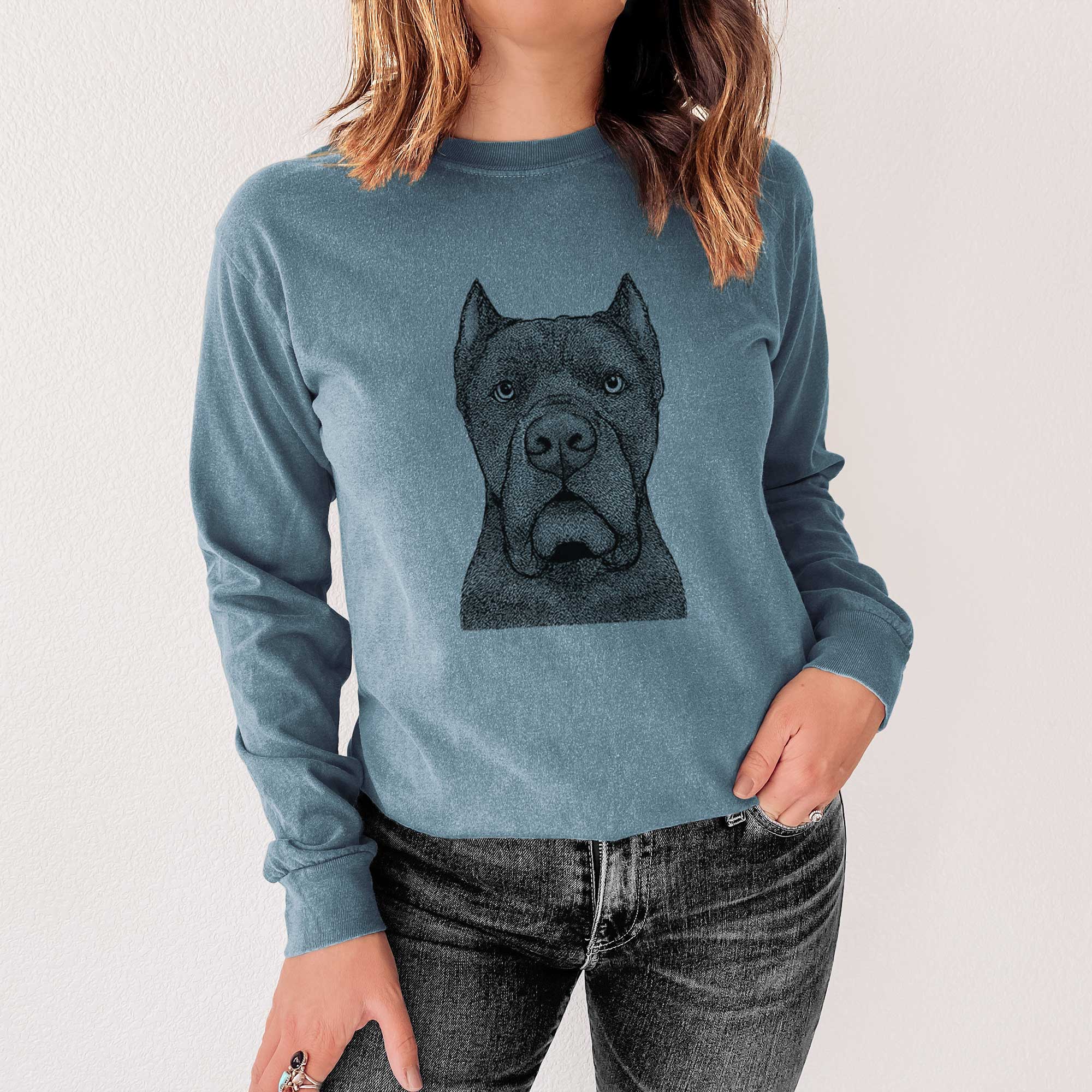 Bare Bruno the Cane Corso - Men's Heavyweight 100% Cotton Long Sleeve - Image 4