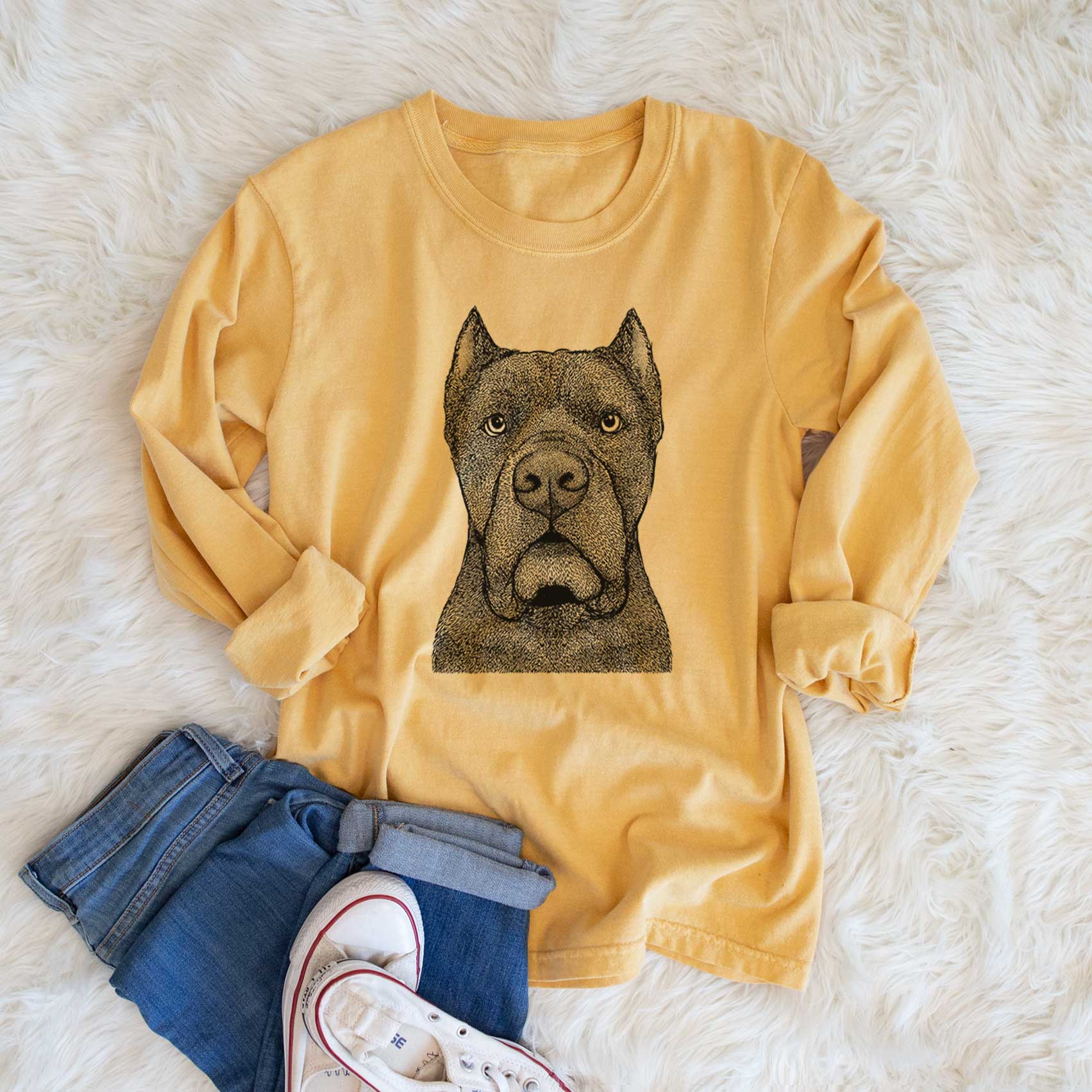 Bare Bruno the Cane Corso - Men's Heavyweight 100% Cotton Long Sleeve - Image 6