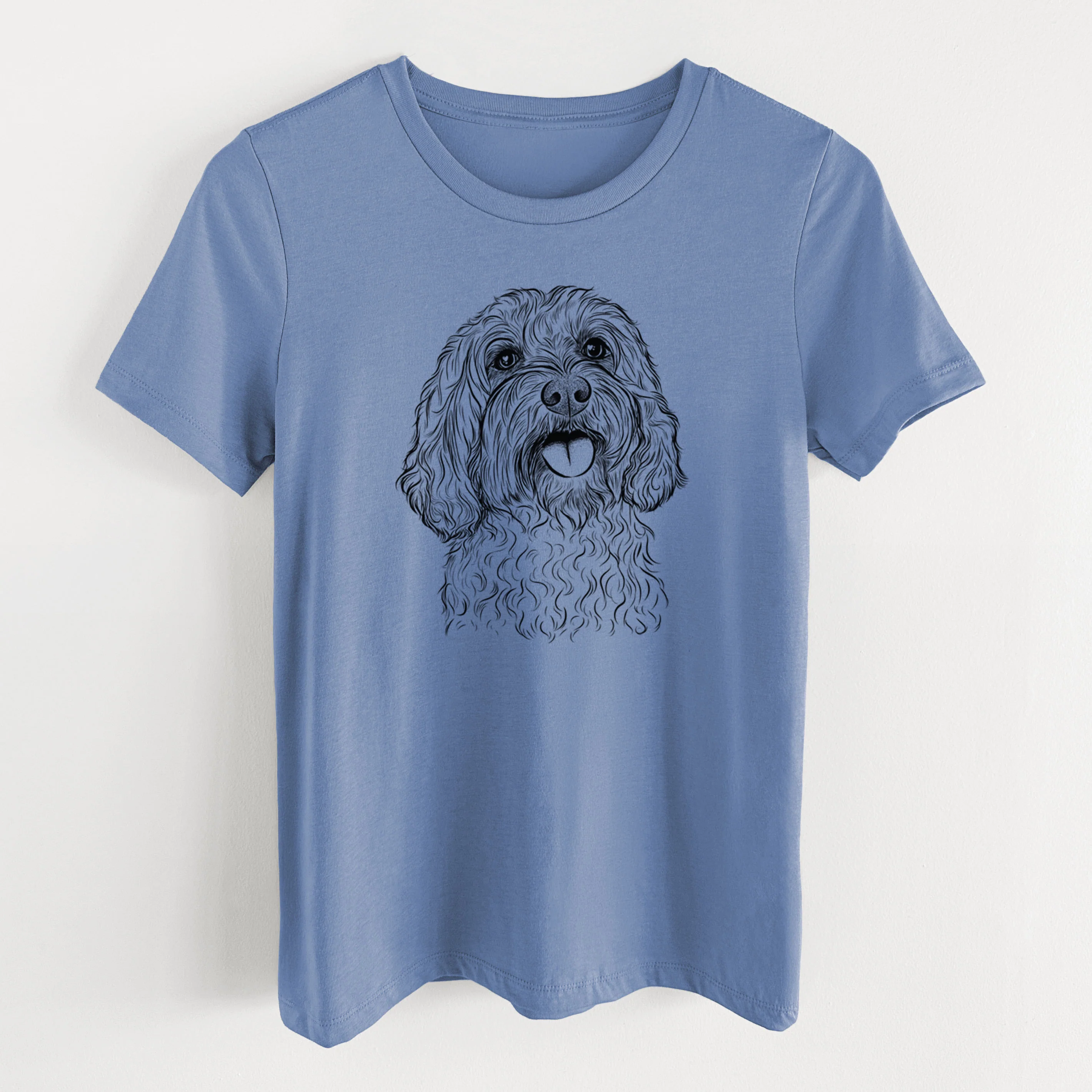 Bare Cali the Cavapoo - Women's Lightweight Relaxed Fit 100% Cotton Crewneck - Image 8