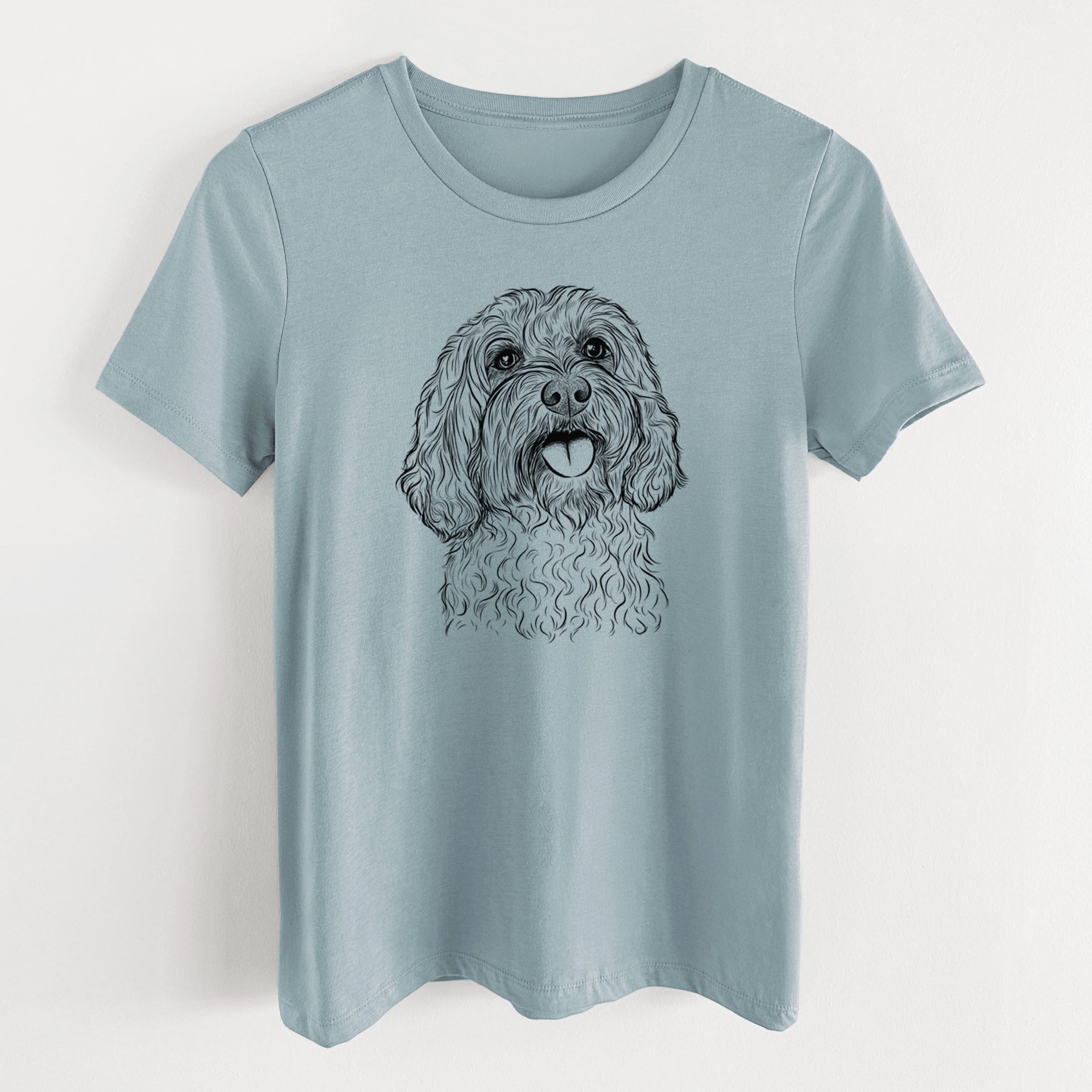 Bare Cali the Cavapoo - Women's Lightweight Relaxed Fit 100% Cotton Crewneck - Image 9