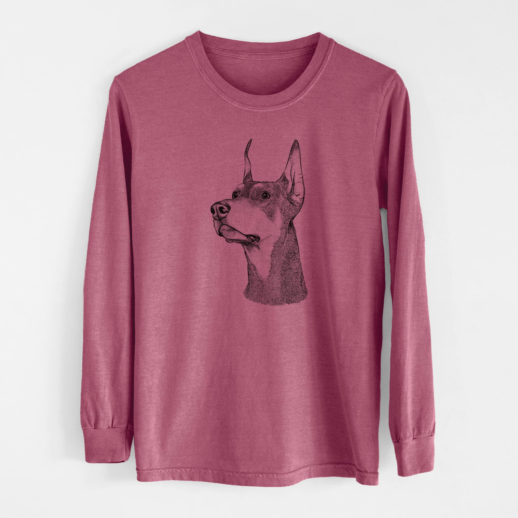 Bare Cenza the Doberman Pinscher - Men's Heavyweight 100% Cotton Long Sleeve - Image 10