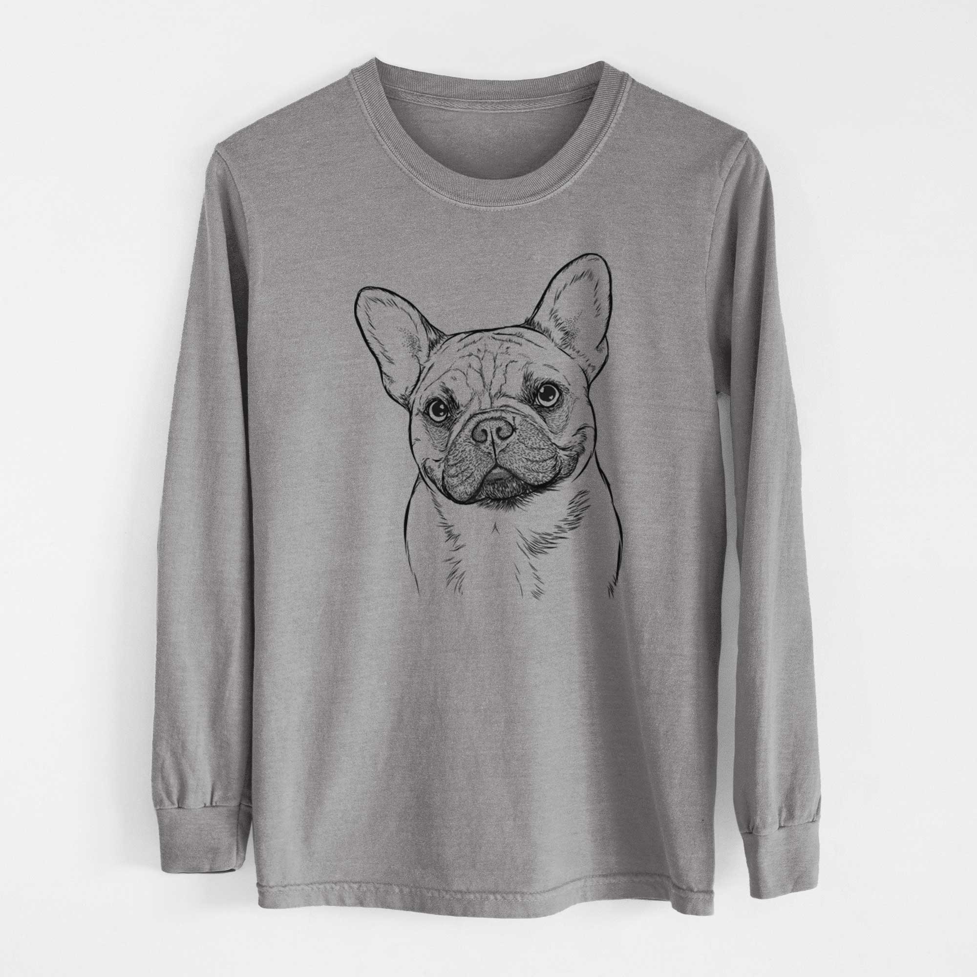 Bare Chew Chew the French Bulldog - Men's Heavyweight 100% Cotton Long Sleeve - Image 7